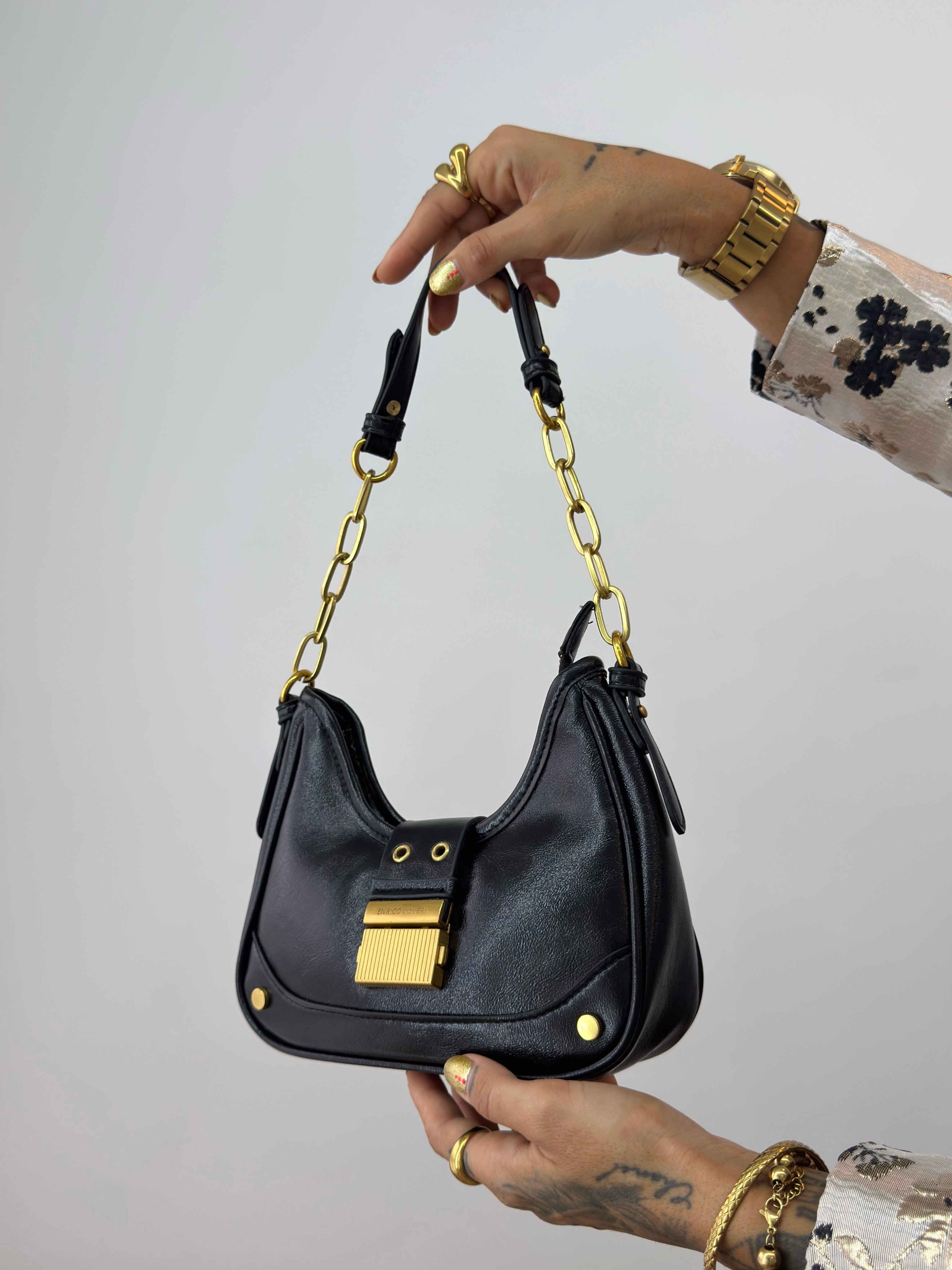 BOLSO MINI CHAIN ENRICO COVERI BLACK