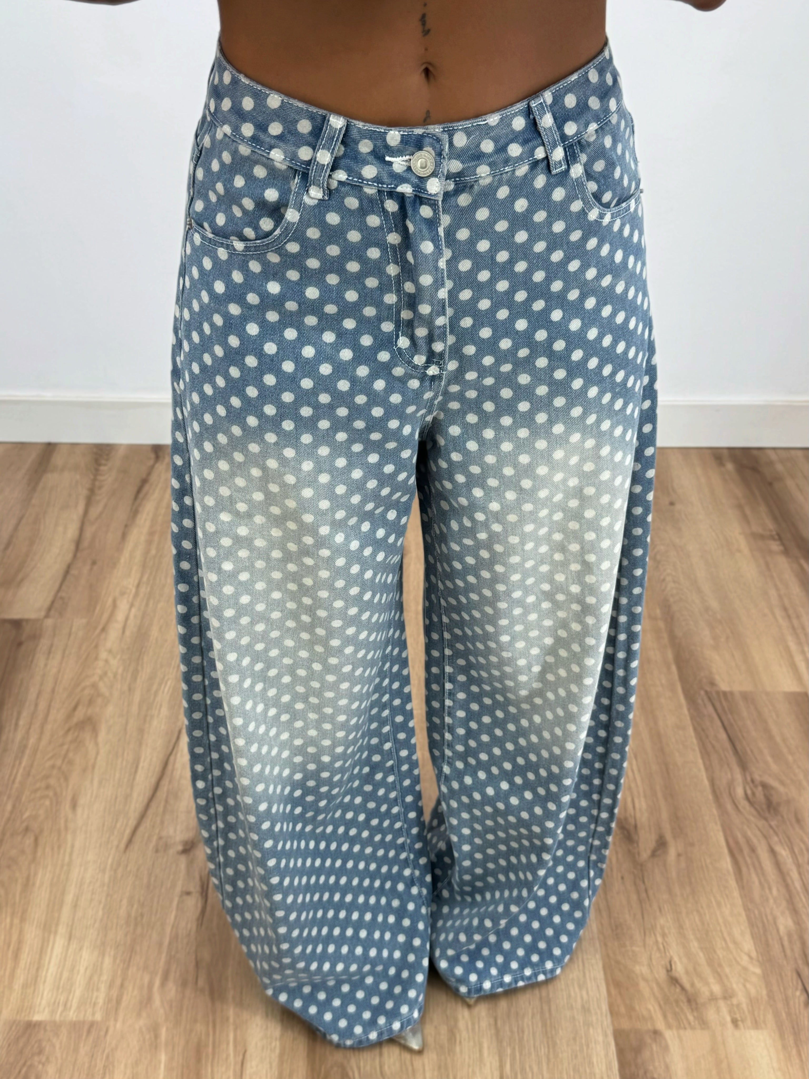 JEANS PREMIUM WHITE DOTS