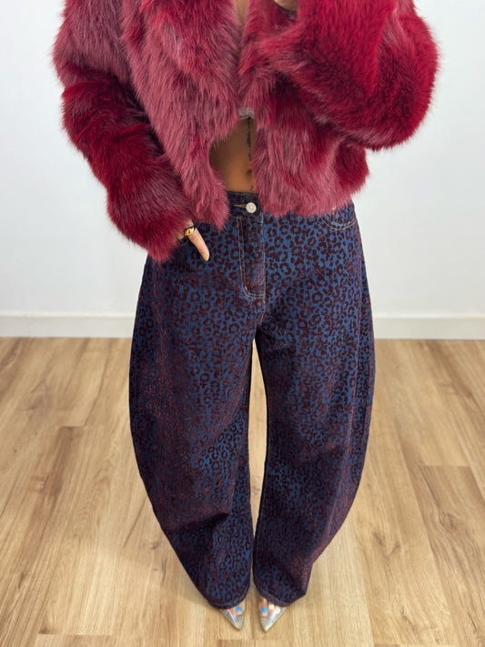 JEANS PREMIUM BALLOON LEOPARD