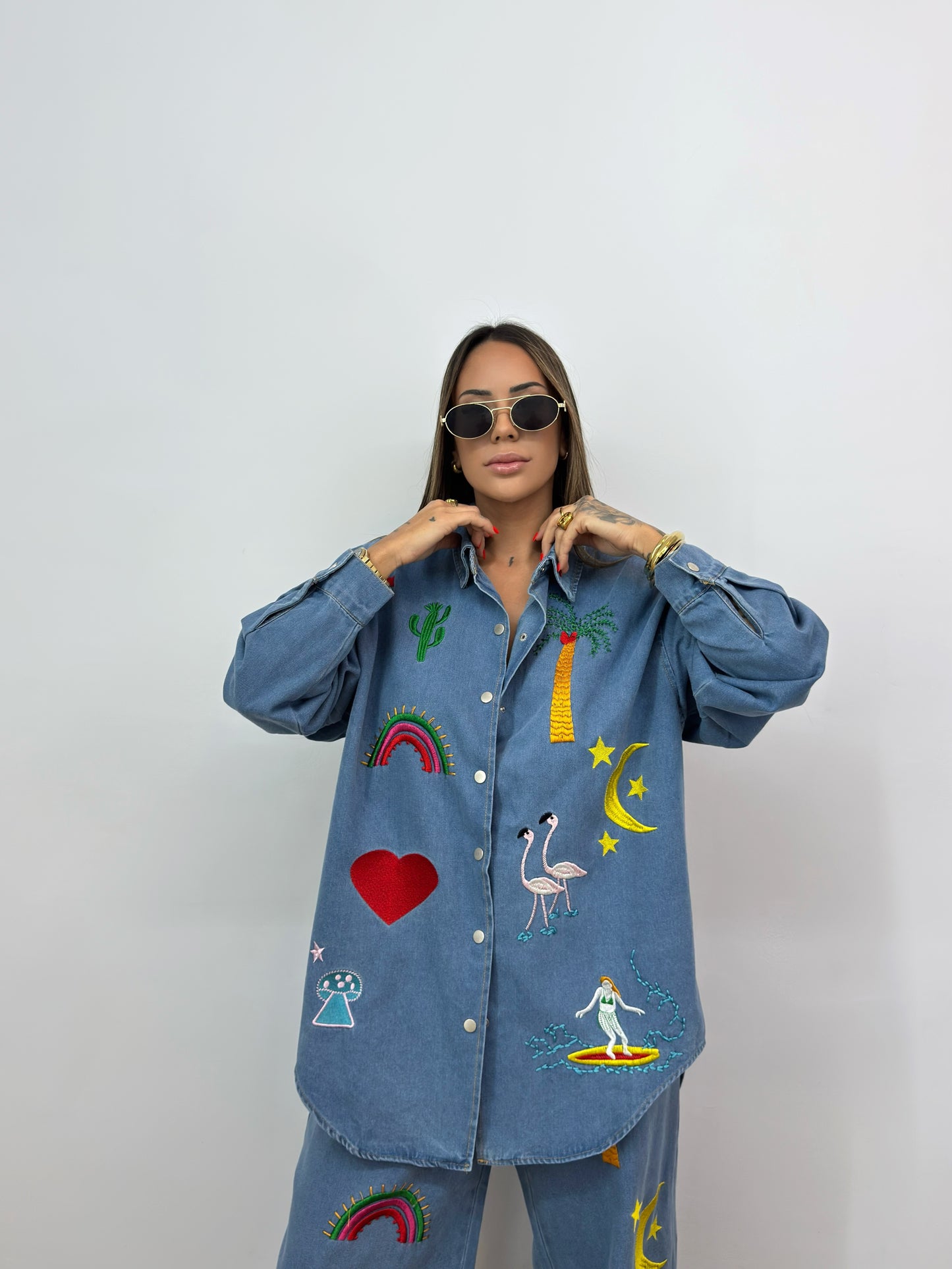 CONJUNTO PREMIUM DENIM FLAMINGO