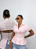 CAMISA PREMIUM ROSE PEPLUM