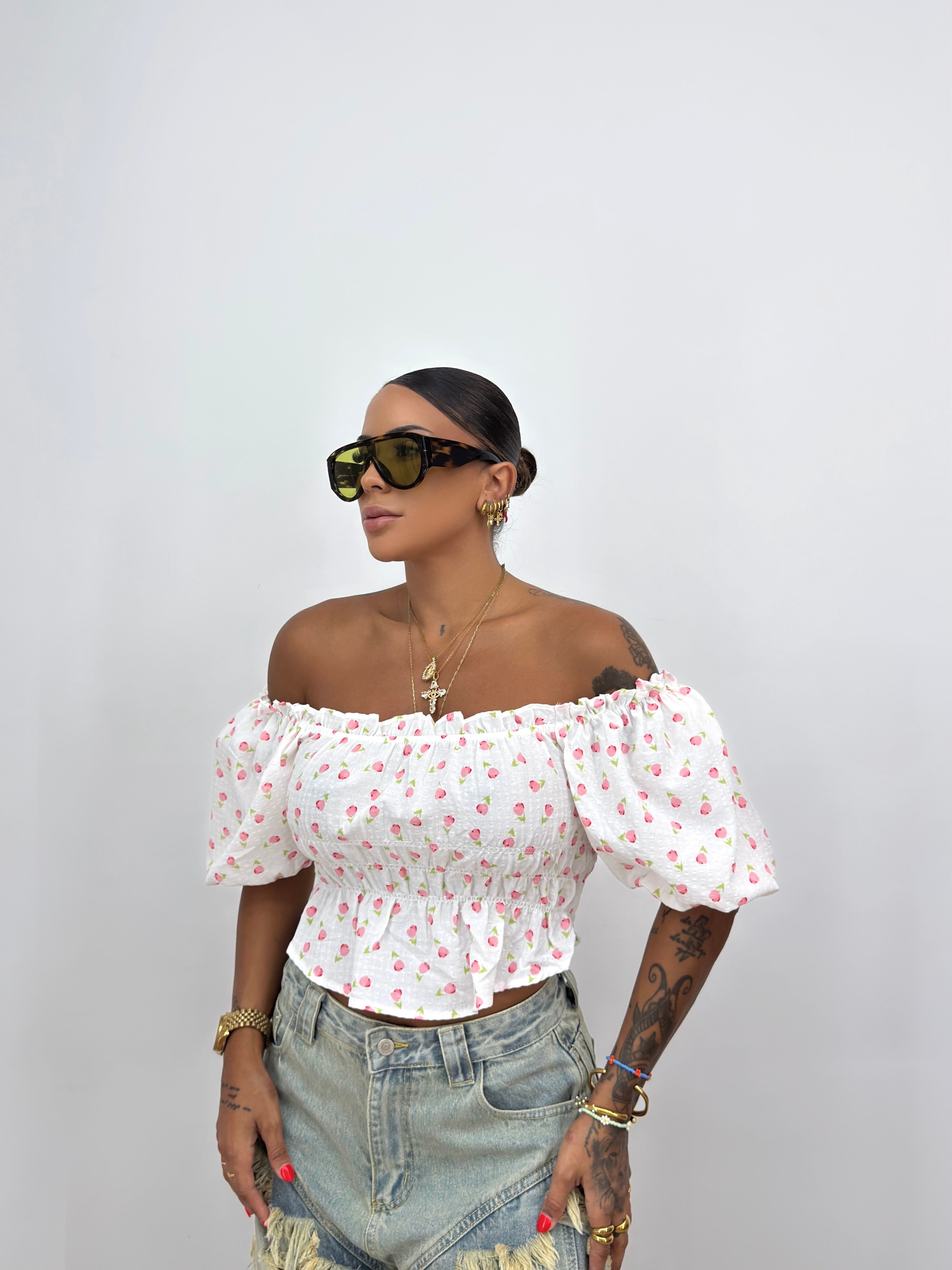 TOP PEPLUM PEACH