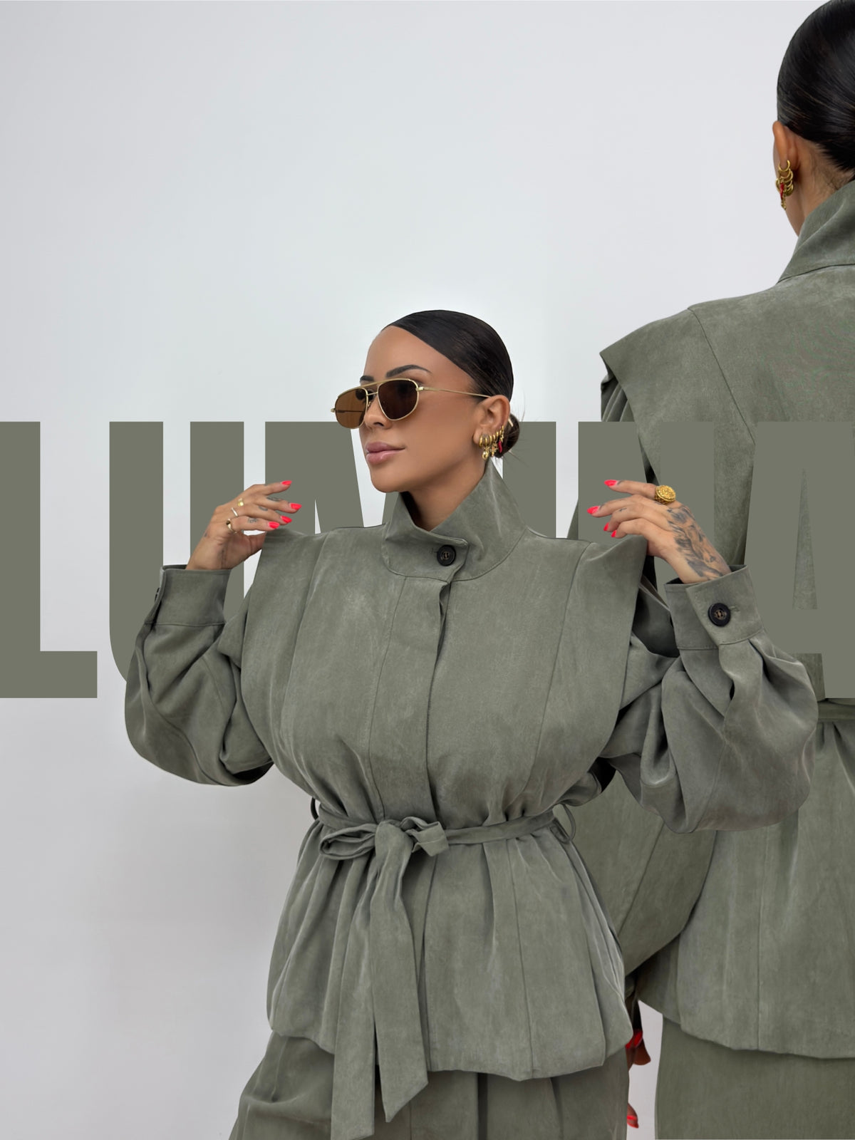 CHAQUETA LYOCELL LUMINA OLIVE