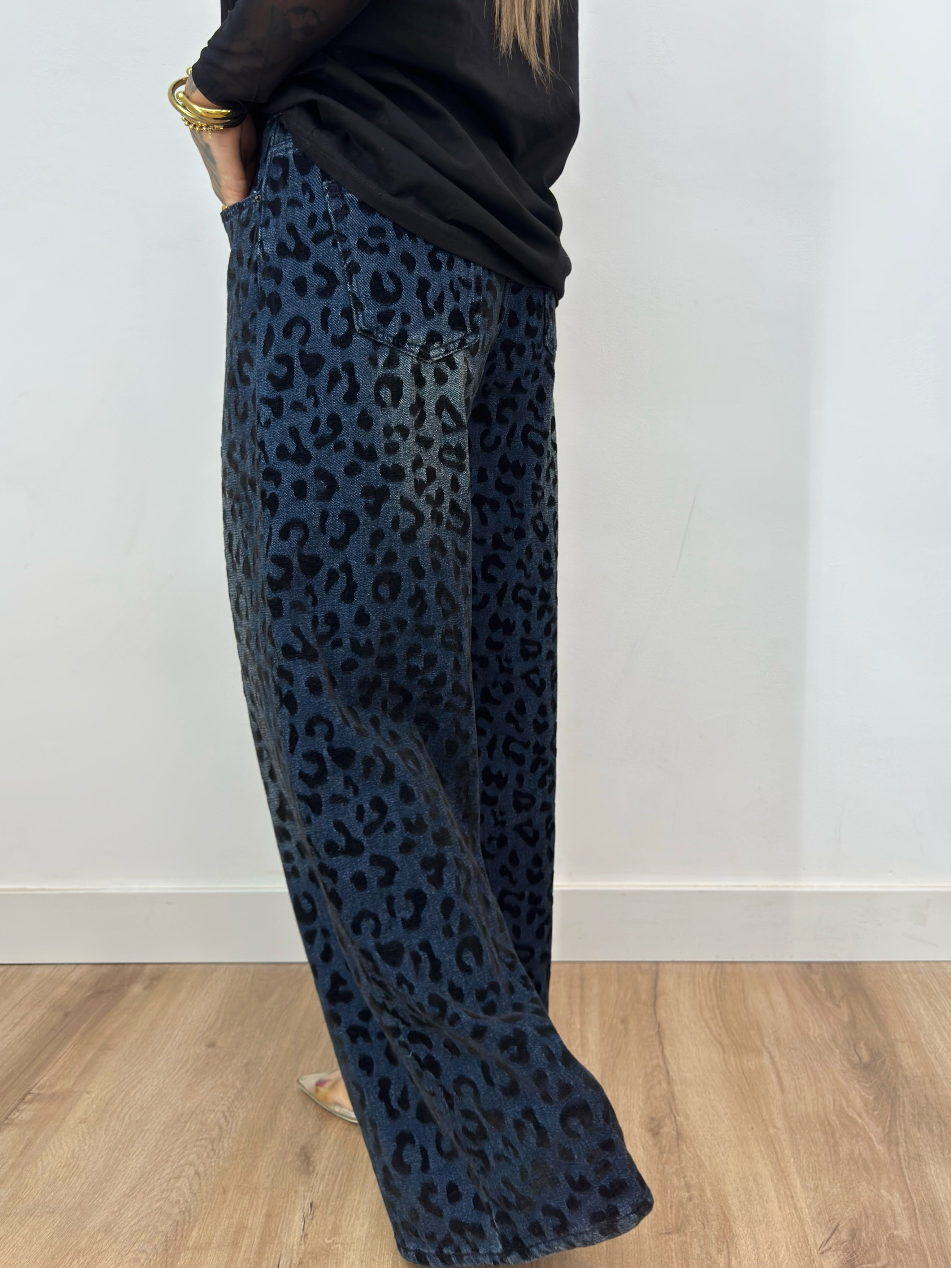 JEANS PREMIUM BLACK LEOPARD