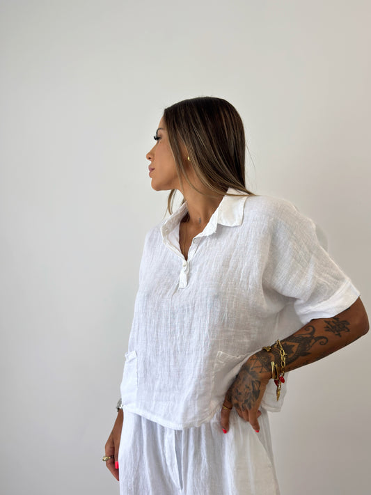 CAMISA CROPPED PURO LINO ROURI