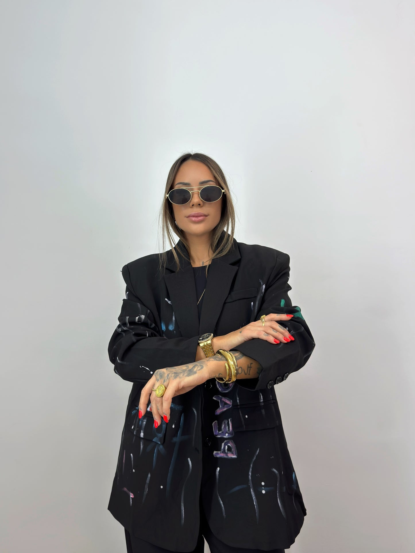 BLAZER OVER PREMIUM BLACK PEACE