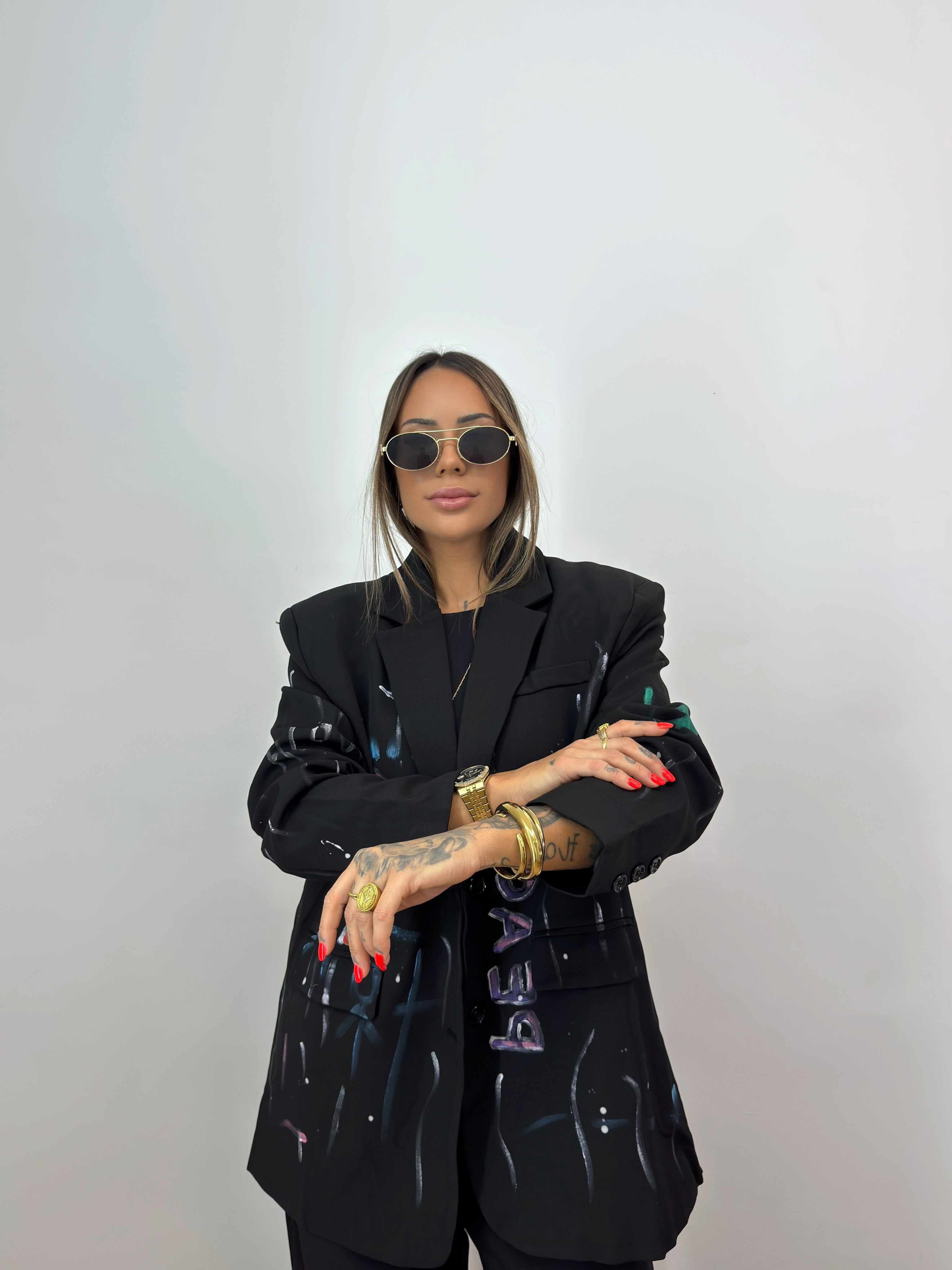 BLAZER OVER PREMIUM BLACK PEACE