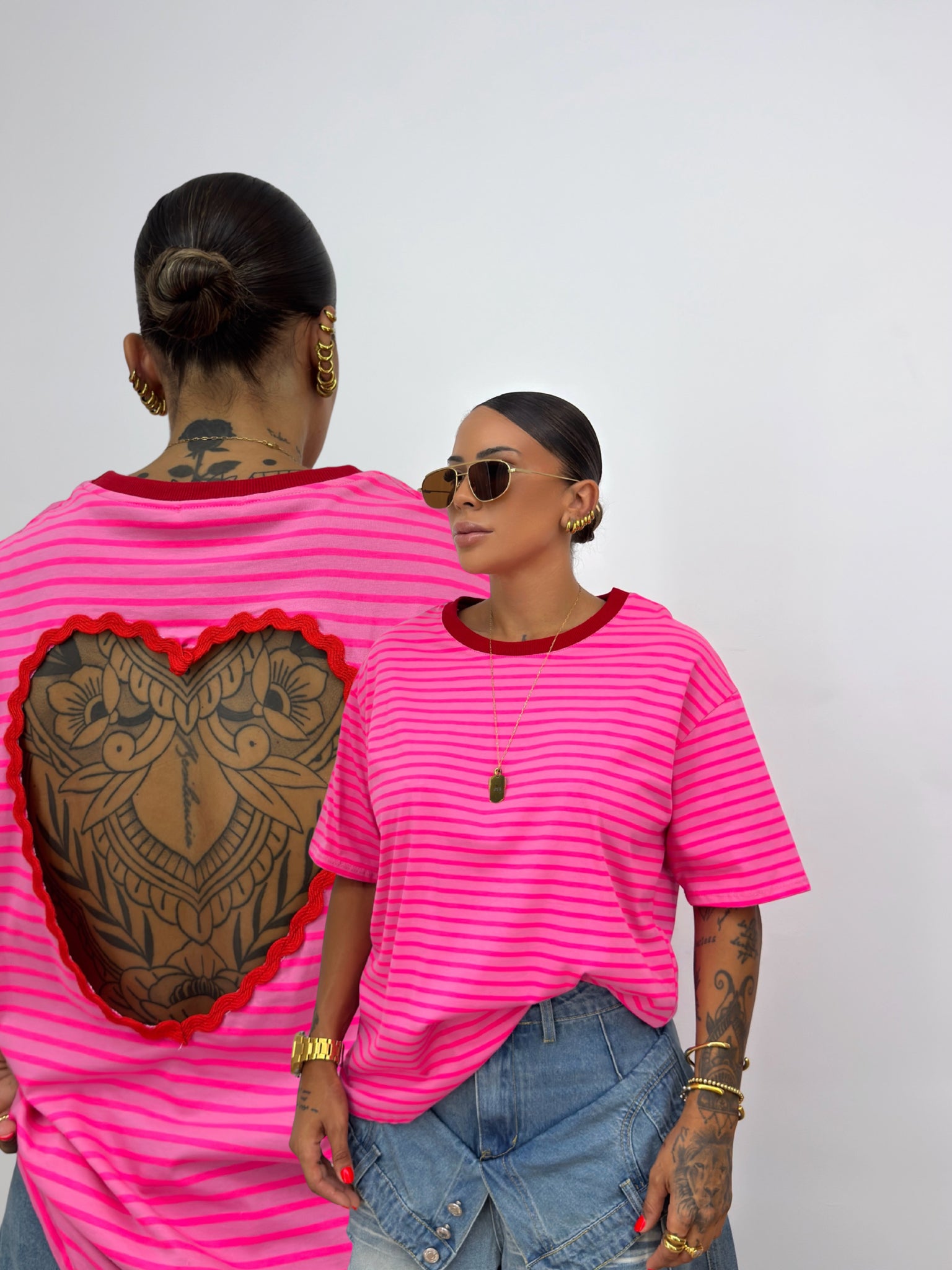 CAMISETA OVER BACK HEART