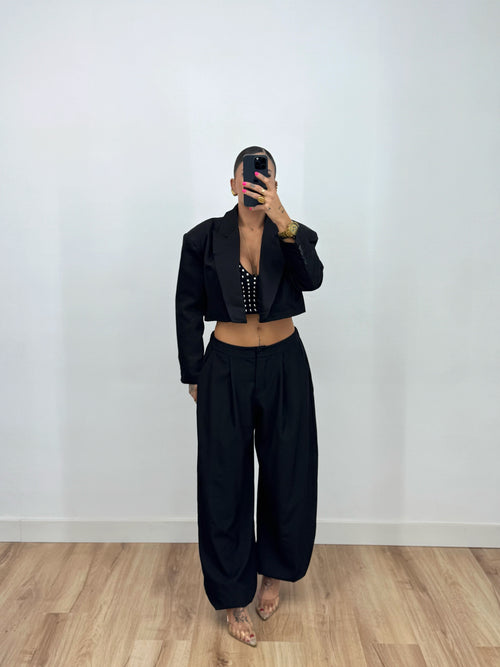 BLAZER CROPPED OVER HUDSON BLACK