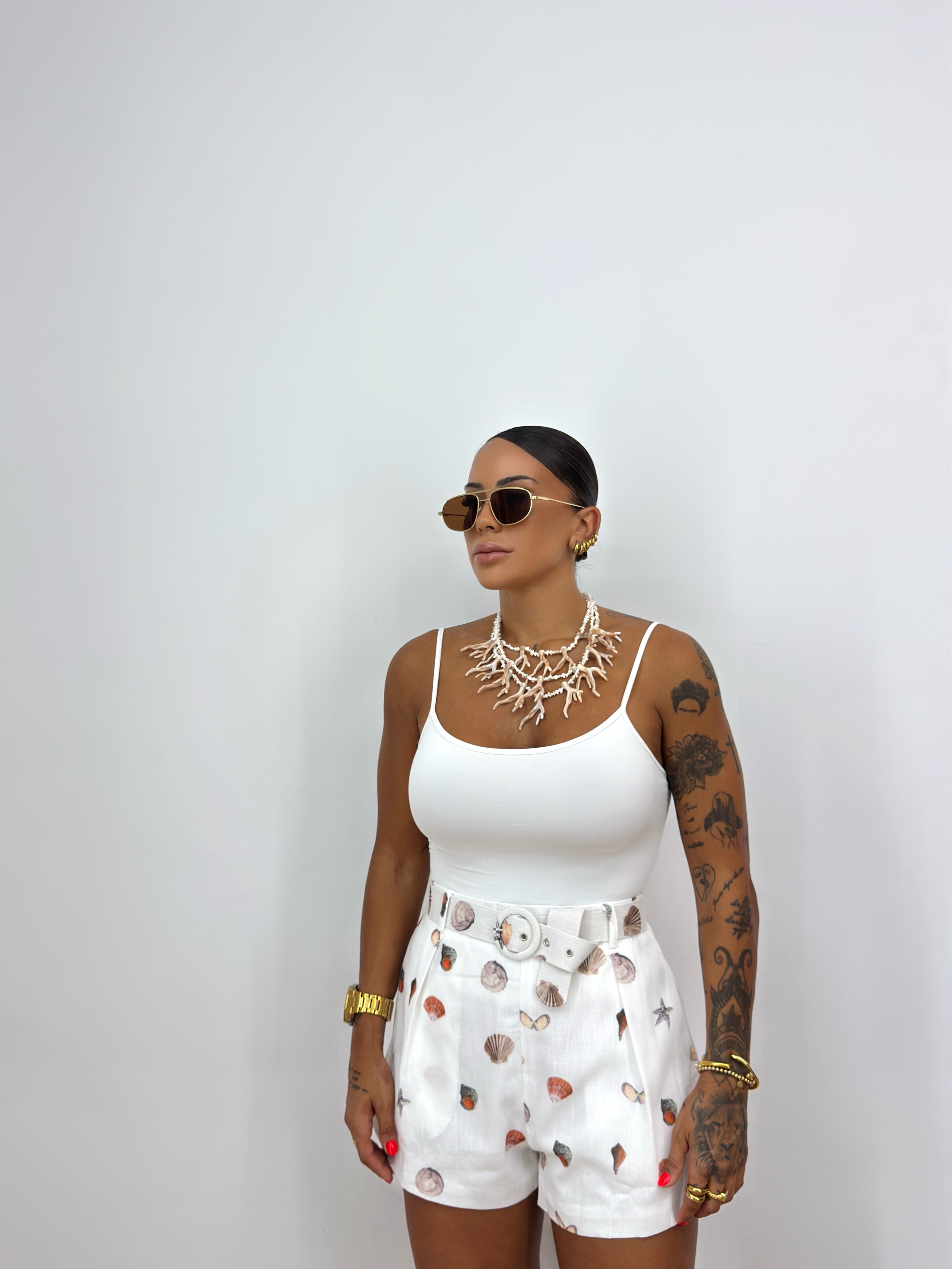 SHORT PREMIUM PURO LINO SEASHELL