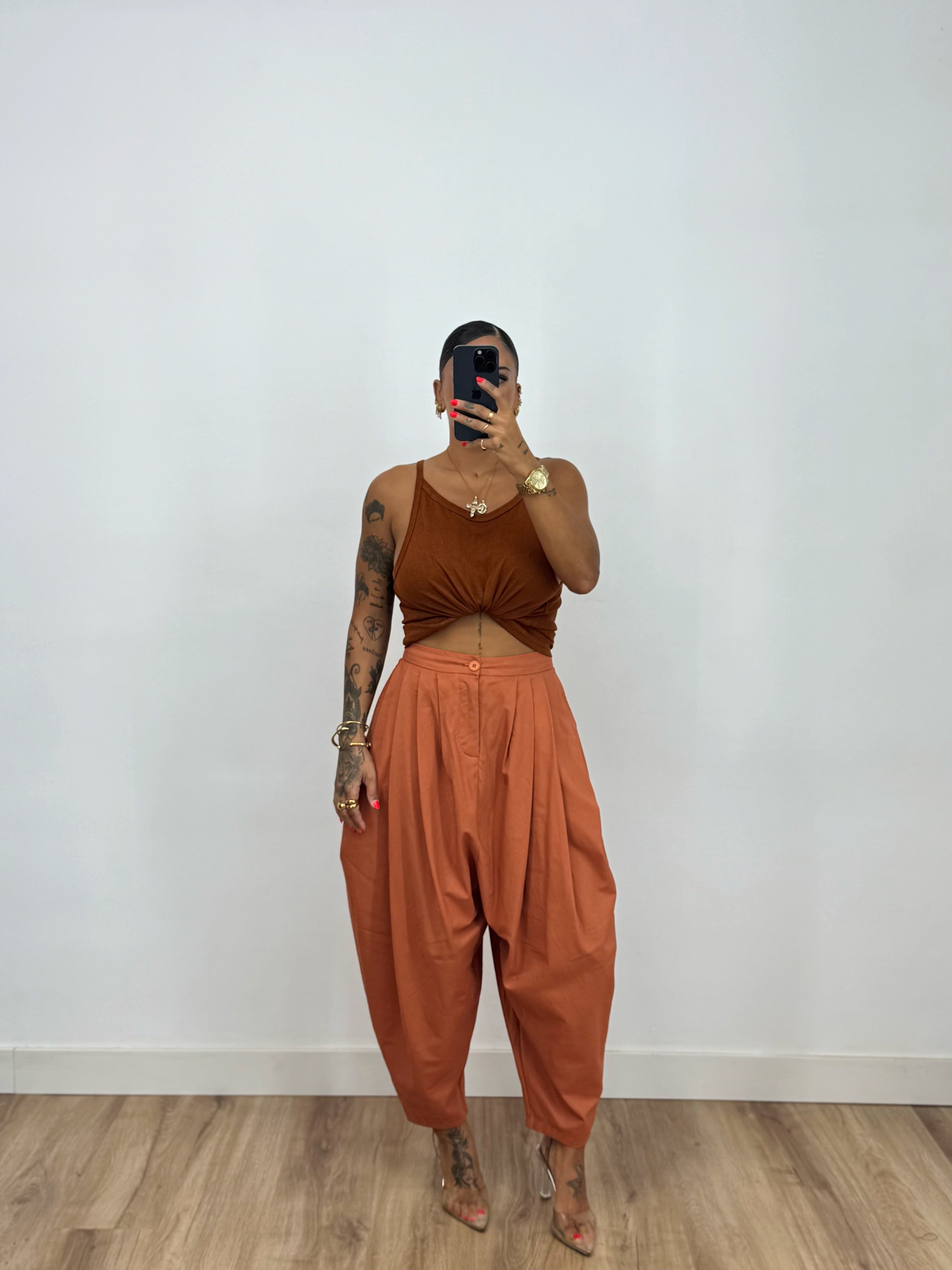 PANTALÓN BAGGY PREMIUM PURO LINO BRIQUE