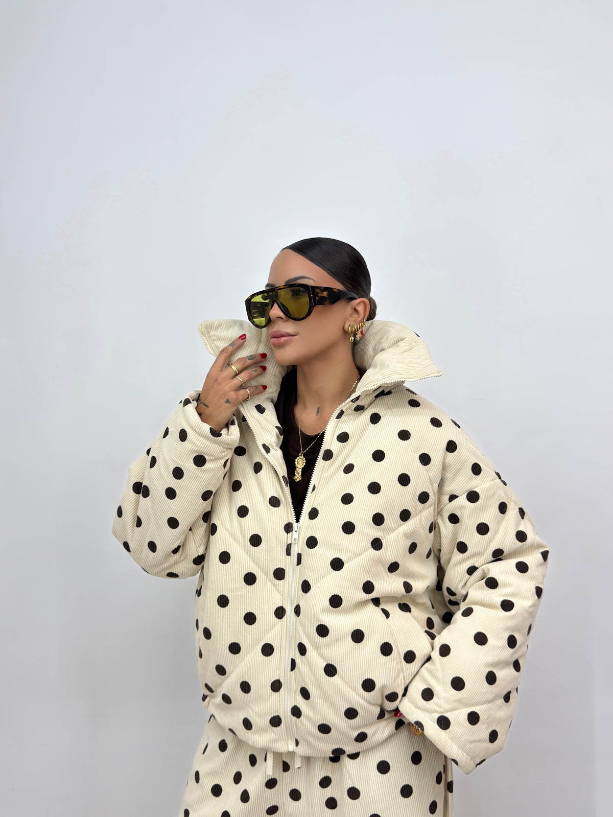 CHAQUETÓN PANA POLKA DOTS
