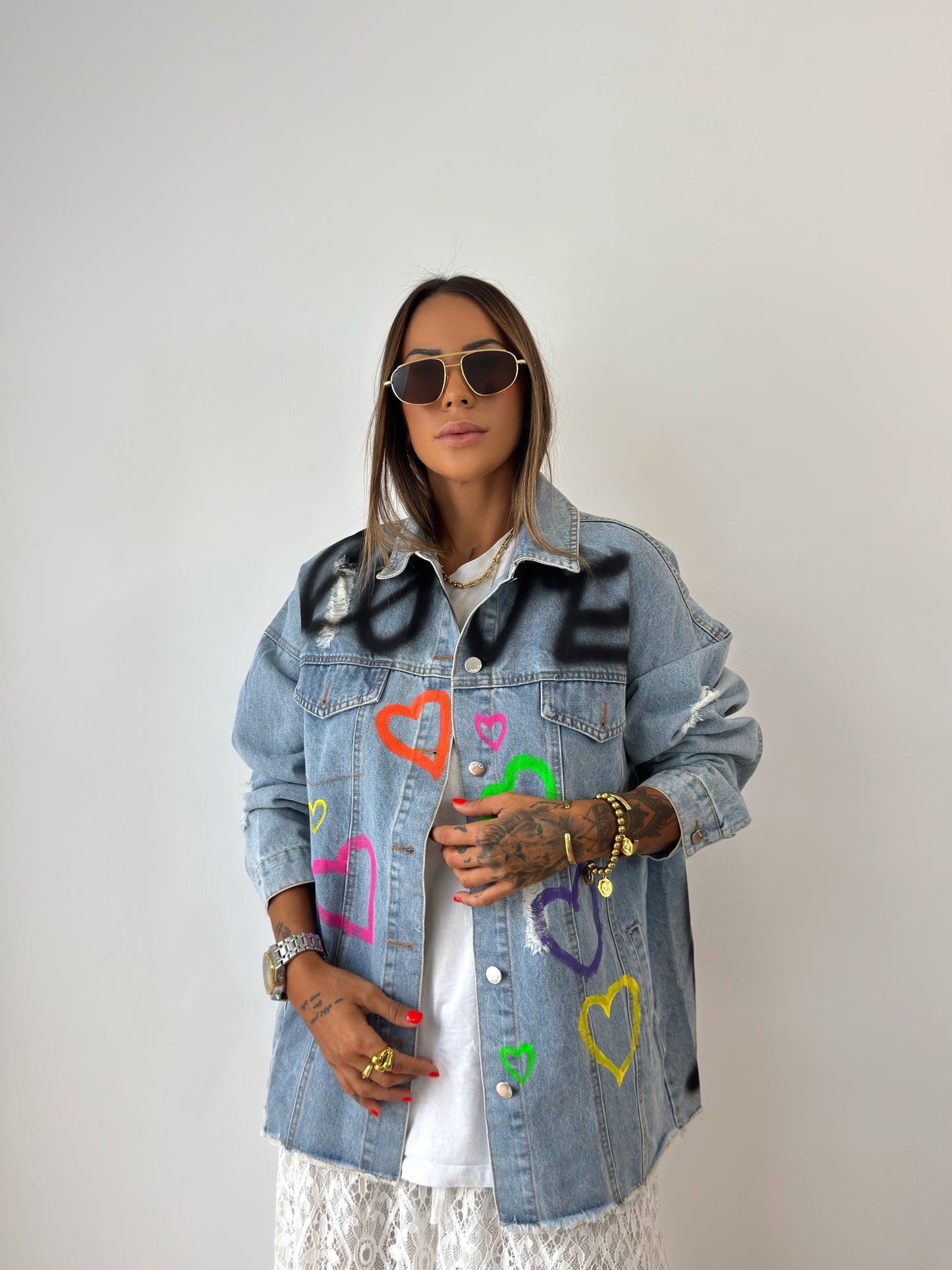 CHAQUETA OVER PREMIUM DENIM LOVE