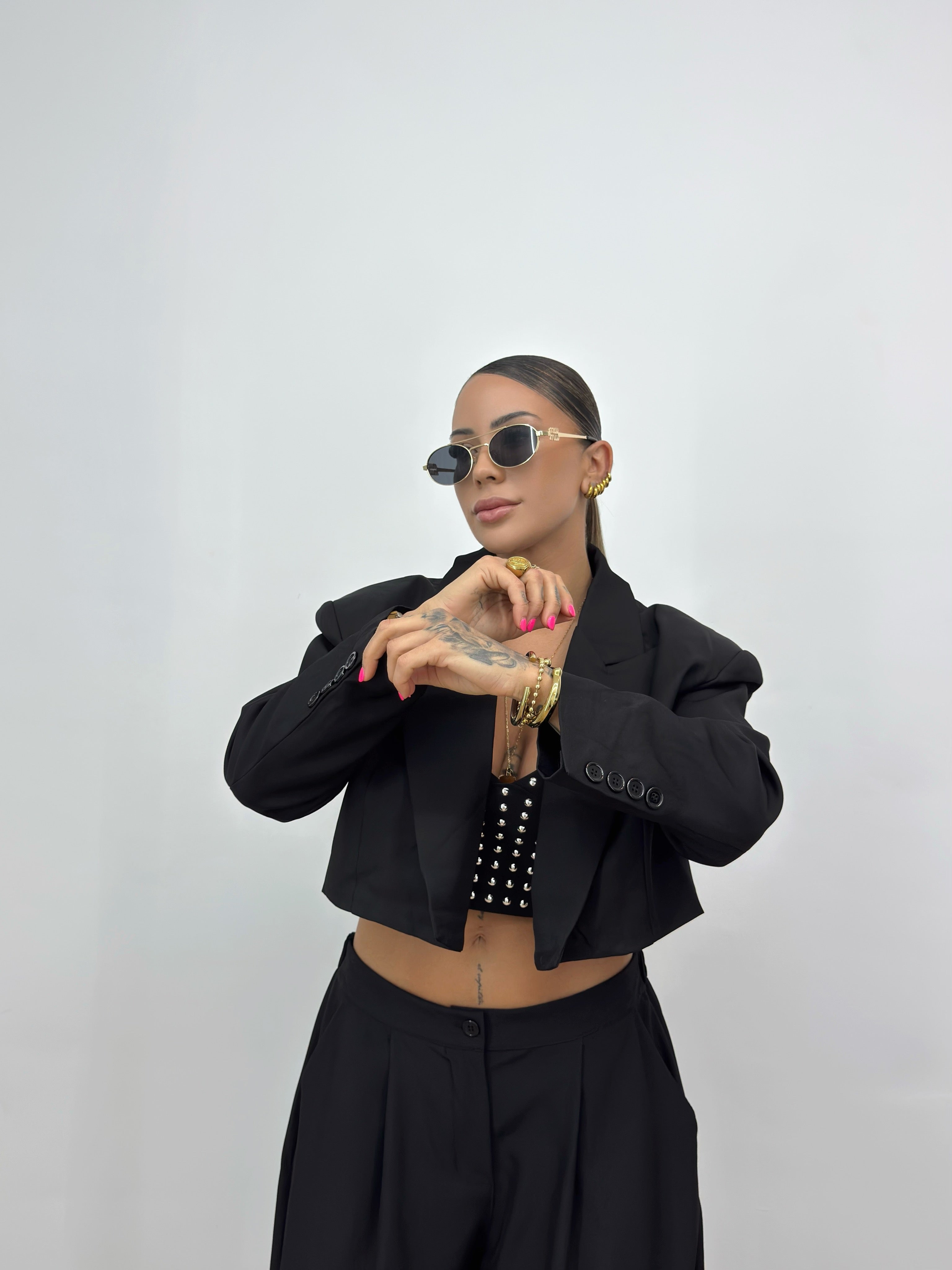 BLAZER CROPPED OVER HUDSON BLACK