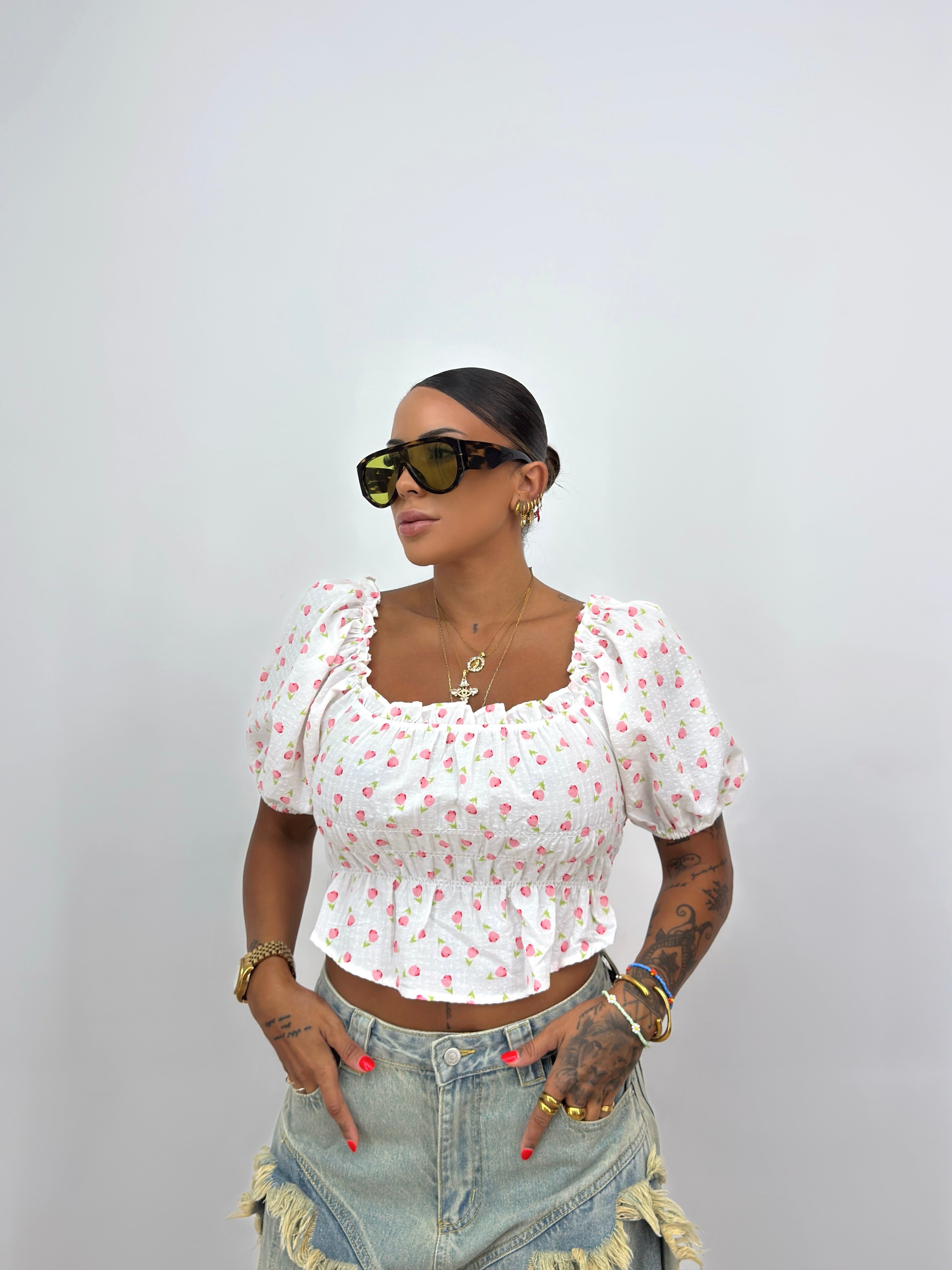 TOP PEPLUM PEACH