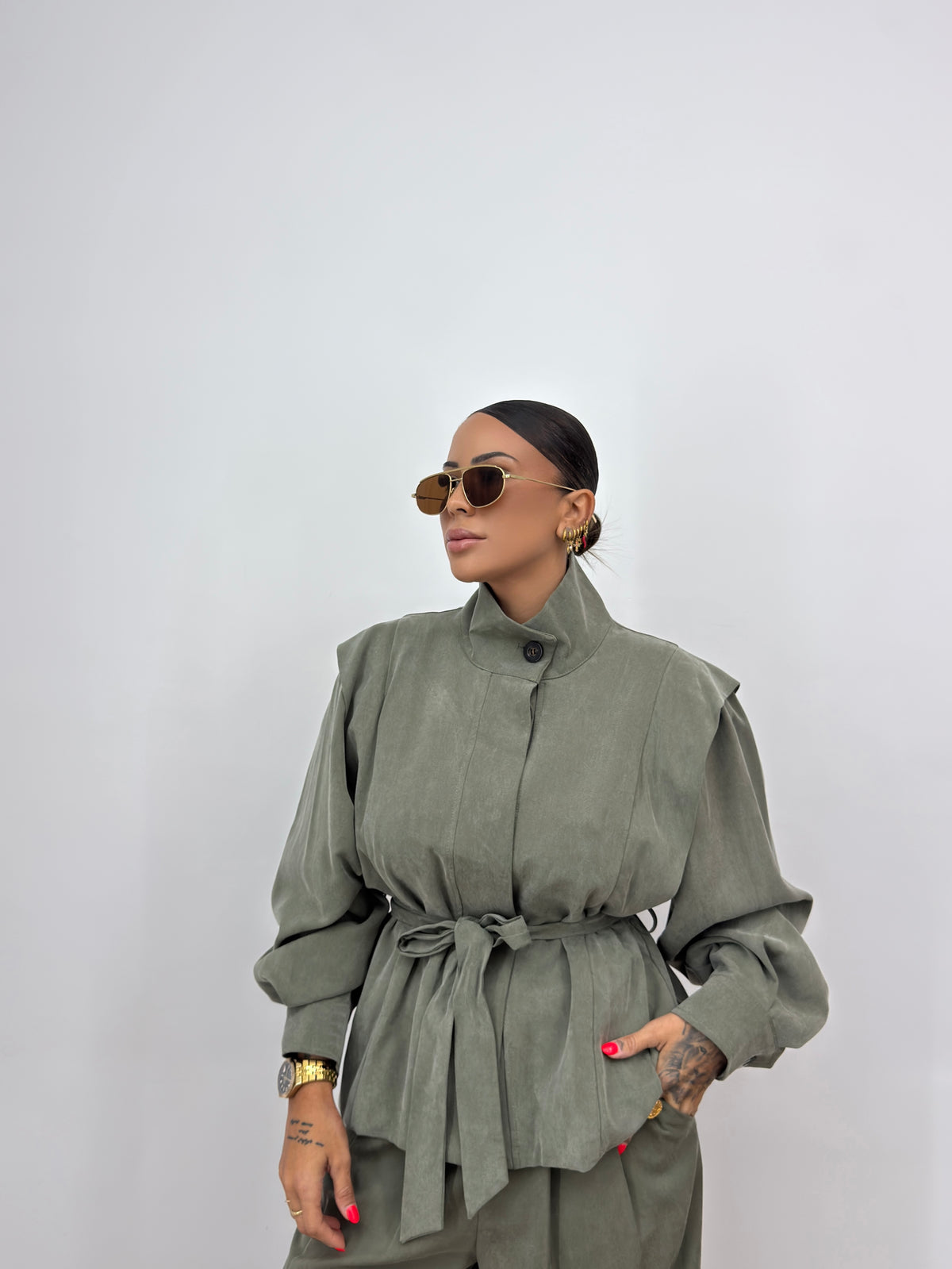 CHAQUETA LYOCELL LUMINA OLIVE