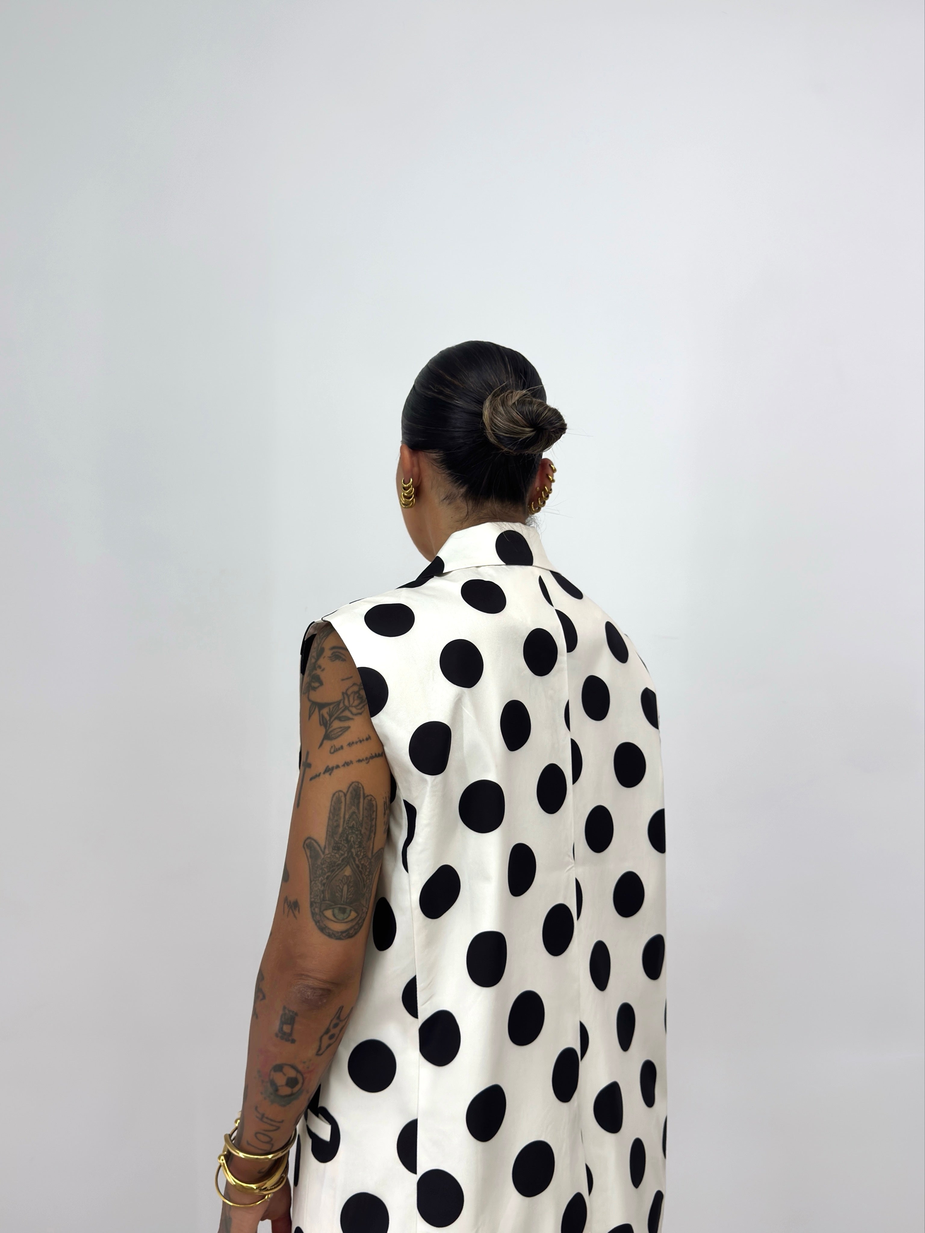 CHALECO OVER PREMIUM TRAJE POLKA DOTS