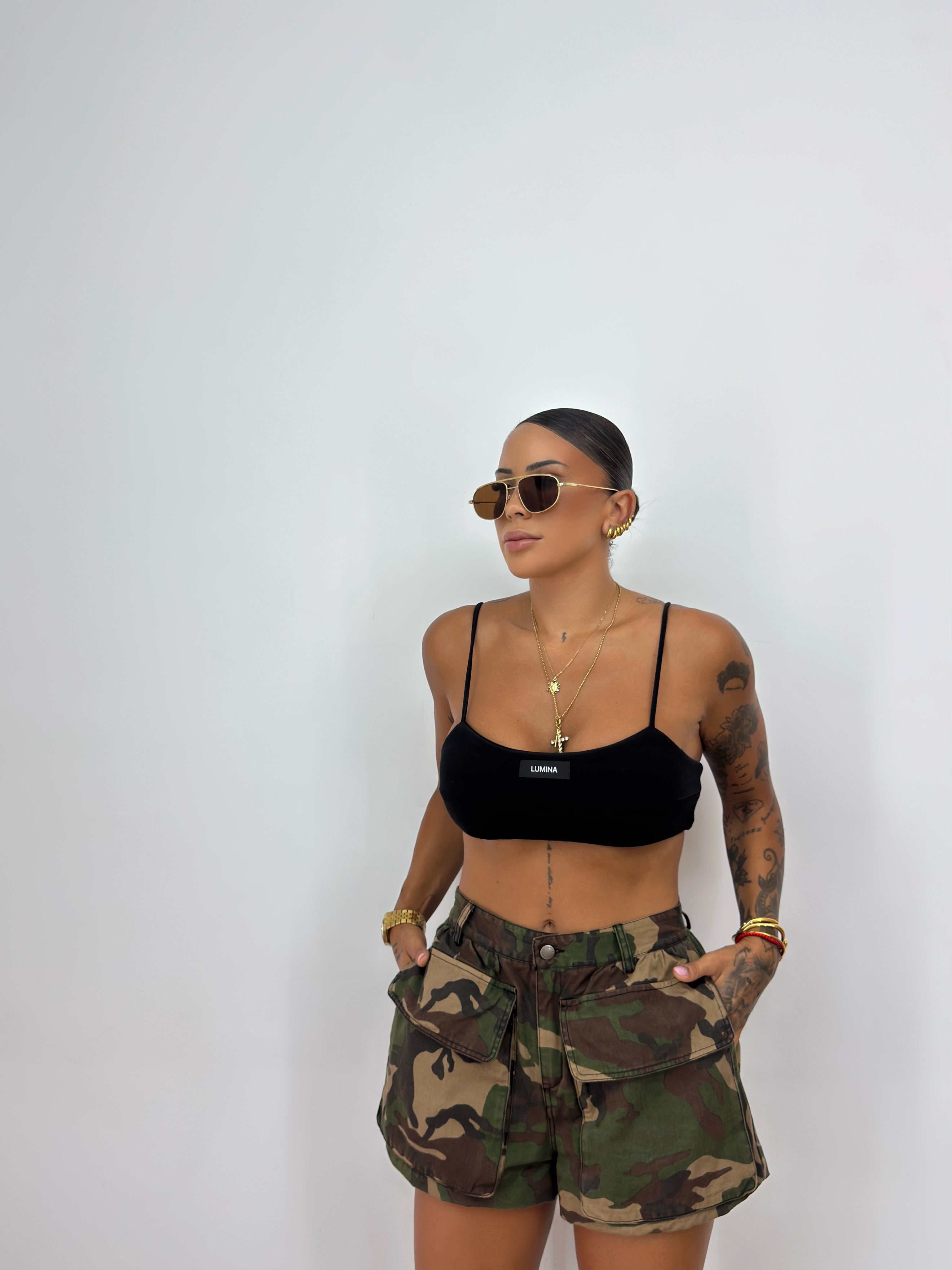 SHORT DENIM LUMINA CAMO