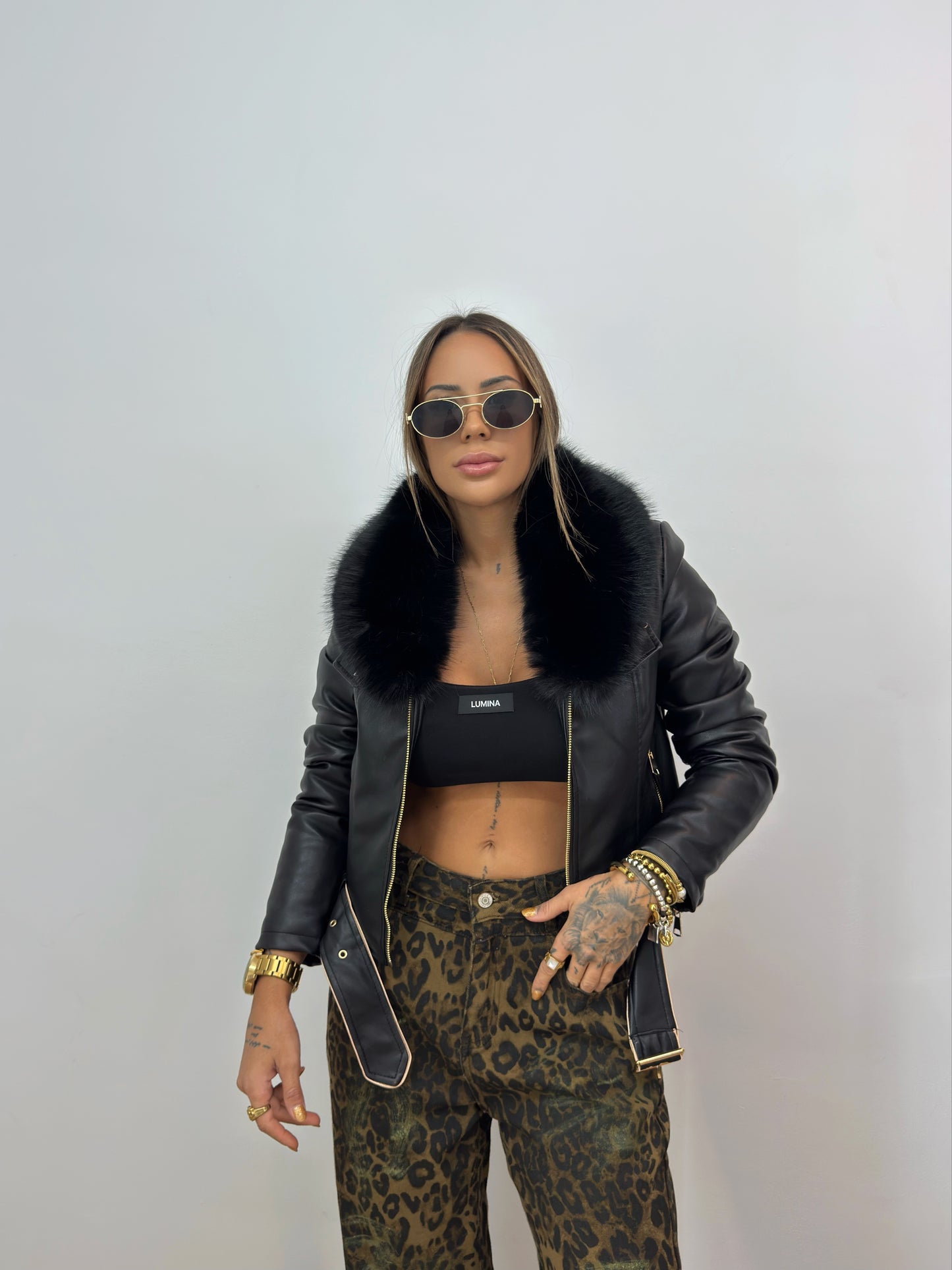 BIKER ECO PIEL PREMIUM GOLDEN BLACK