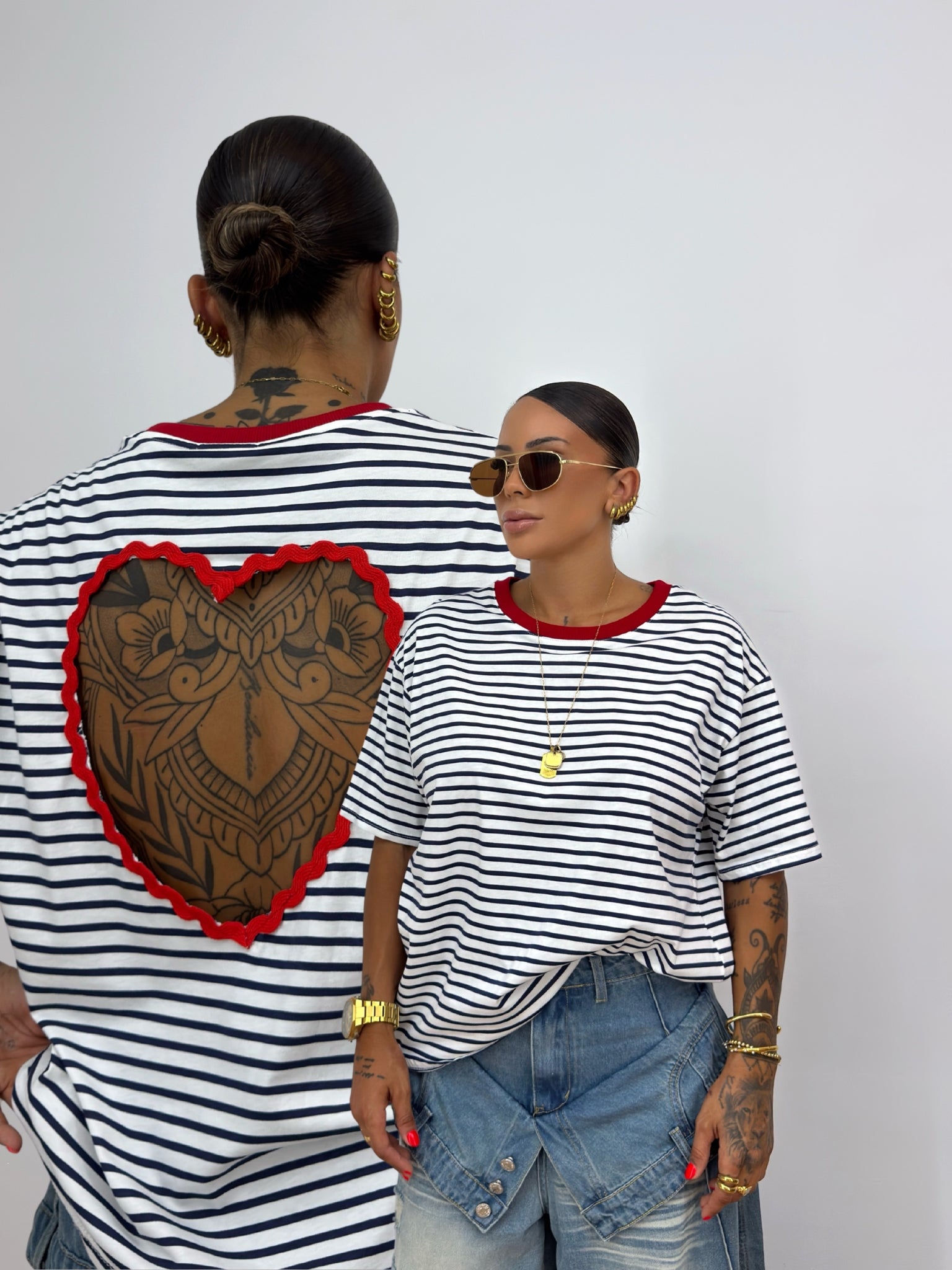 CAMISETA OVER BACK HEART