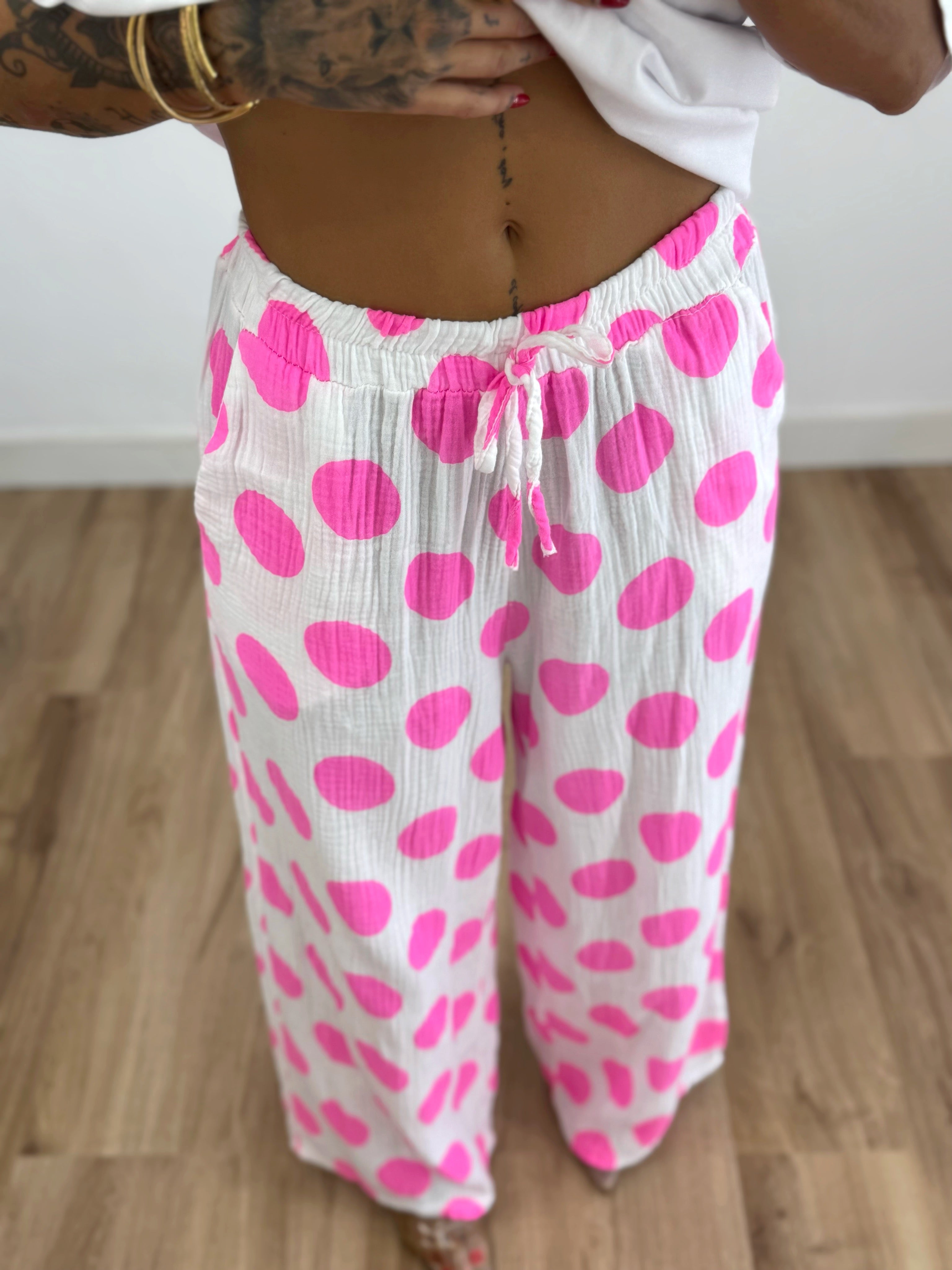 PANTALÓN BAMBULA POLKA DOTS FLÚOR