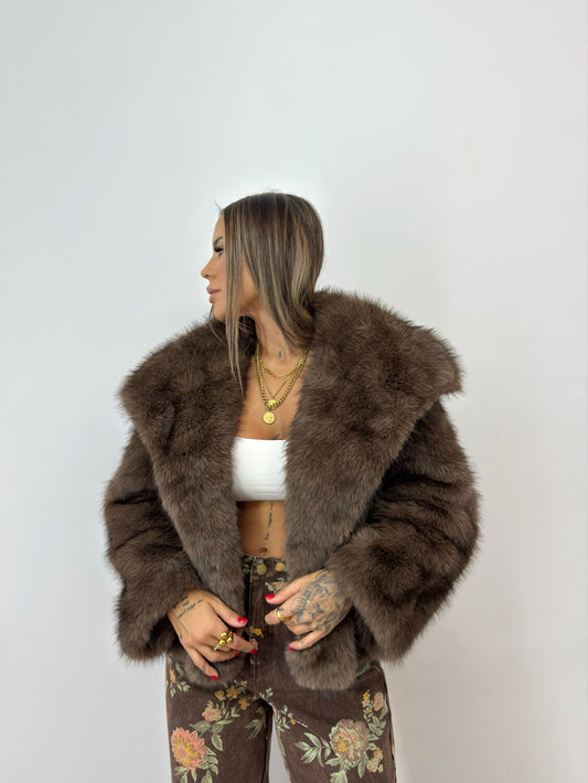 ABRIGO PREMIUM FAUX FUX CHOCO