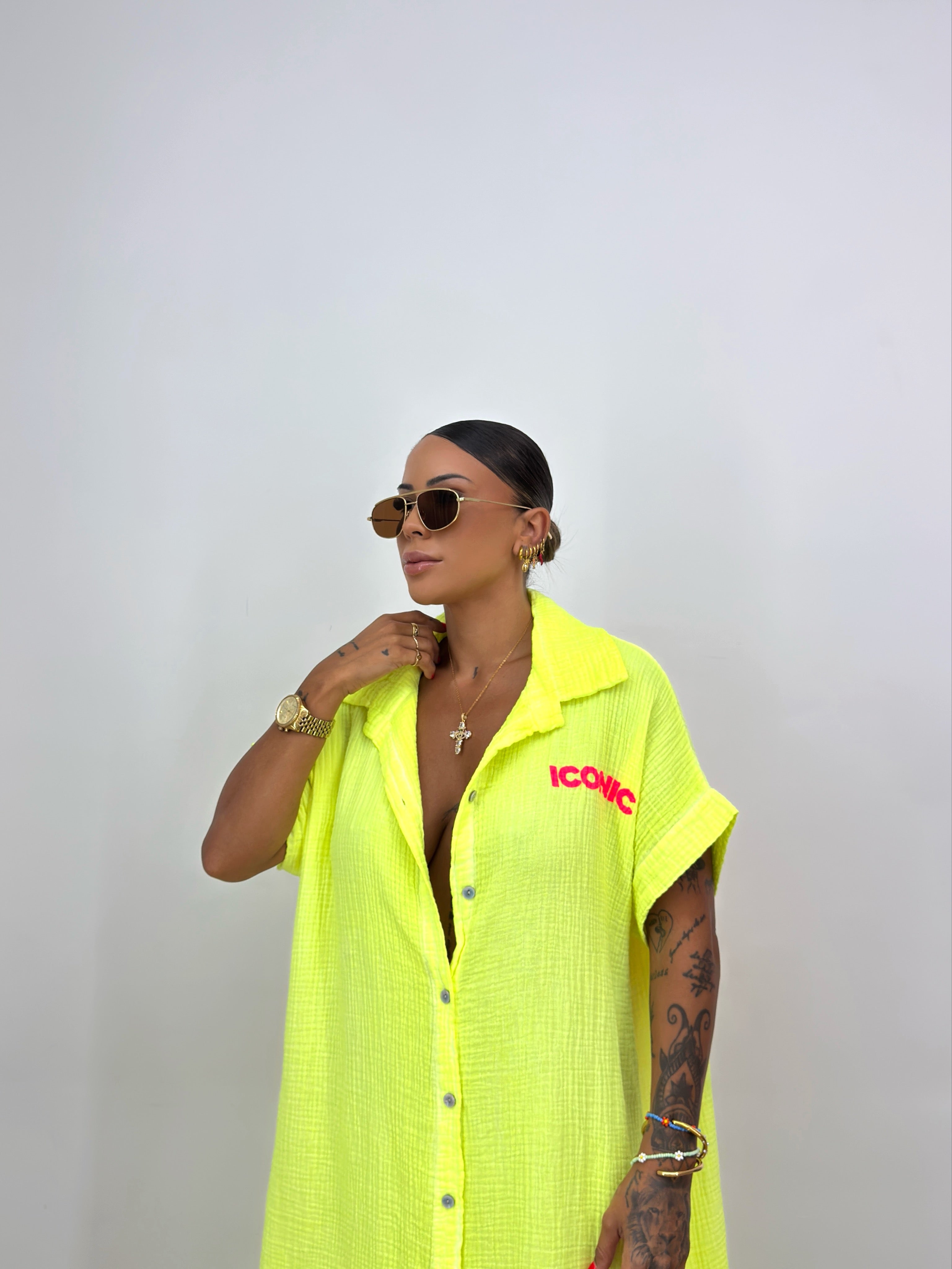 VESTIDO OVER PREMIUM FLÚOR ICONIC YELL