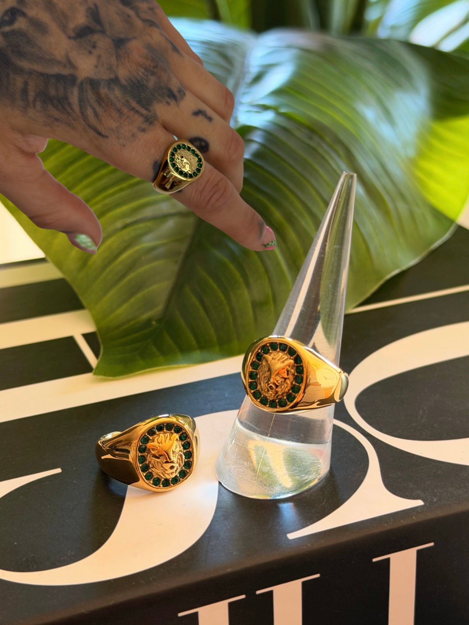 ANILLO GREEN LION