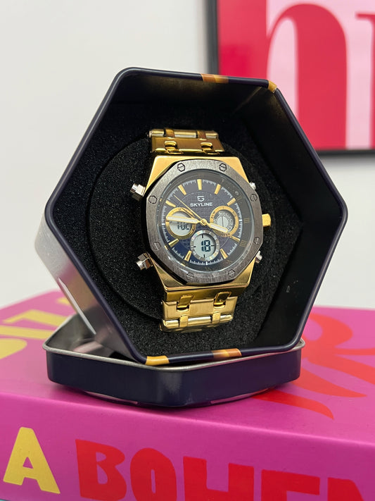 RELOJ SKYLINE BLACK | GOLD UNISEX