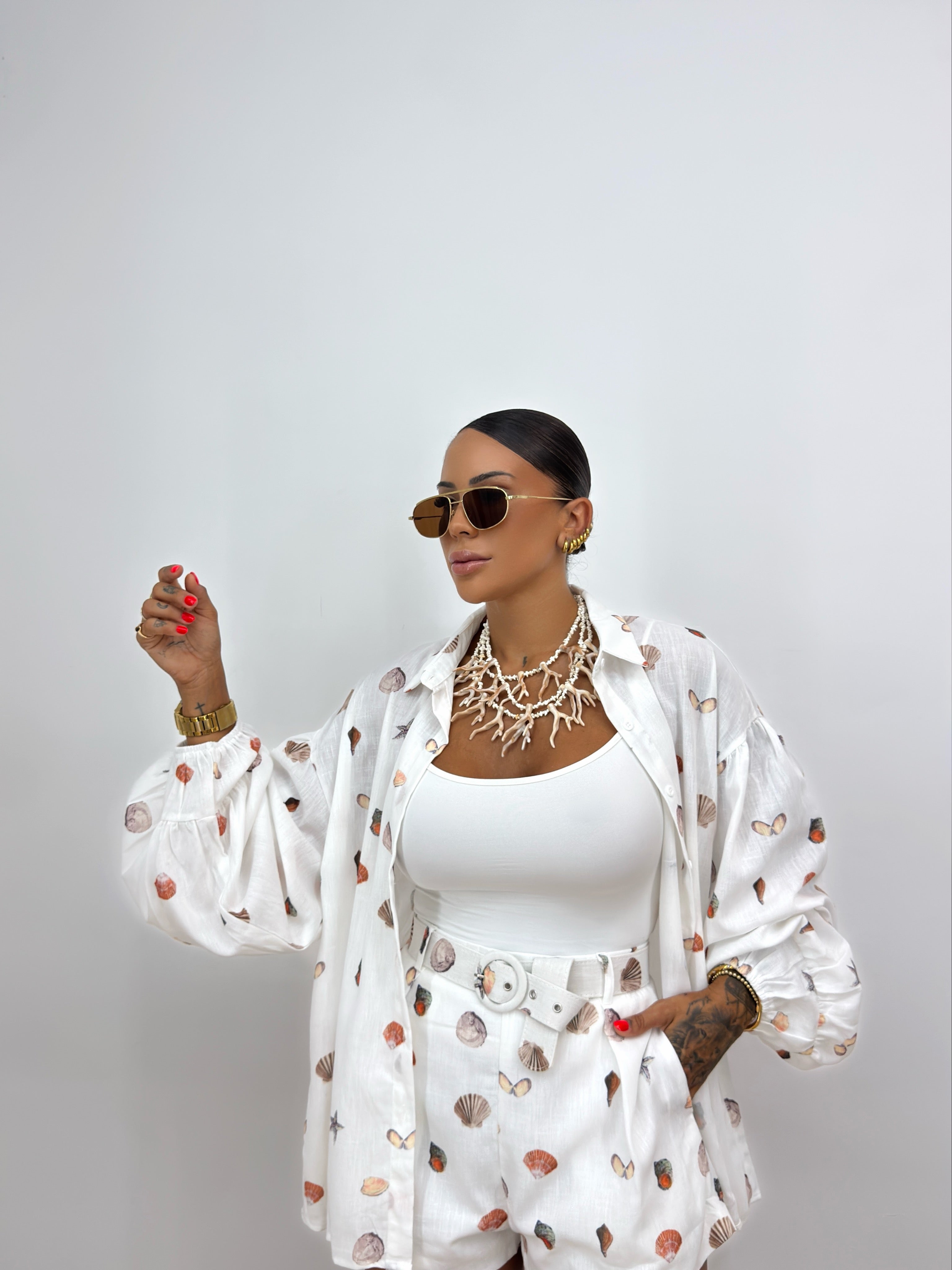 CAMISA OVER PREMIUM PURO LINO SEASHELL