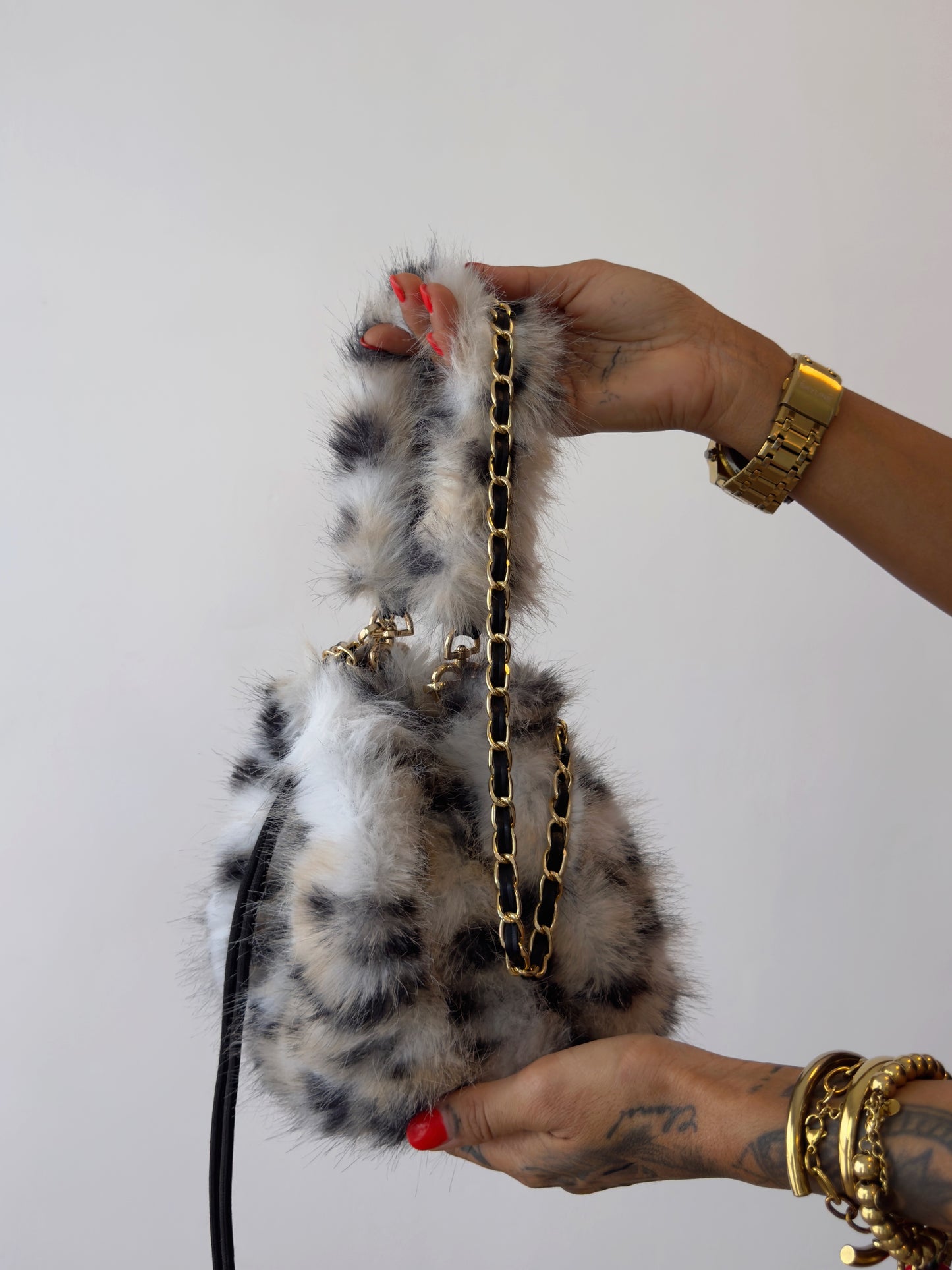 BOMBONERA FAUX FUR LEOPARD