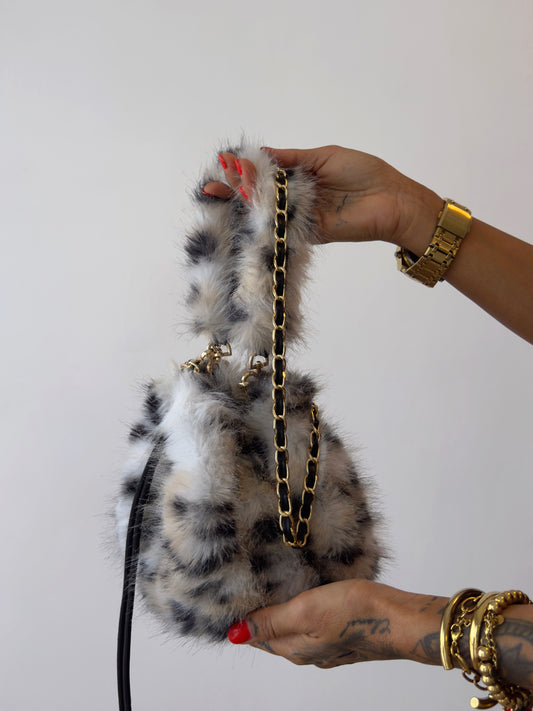 BOMBONERA FAUX FUR LEOPARD