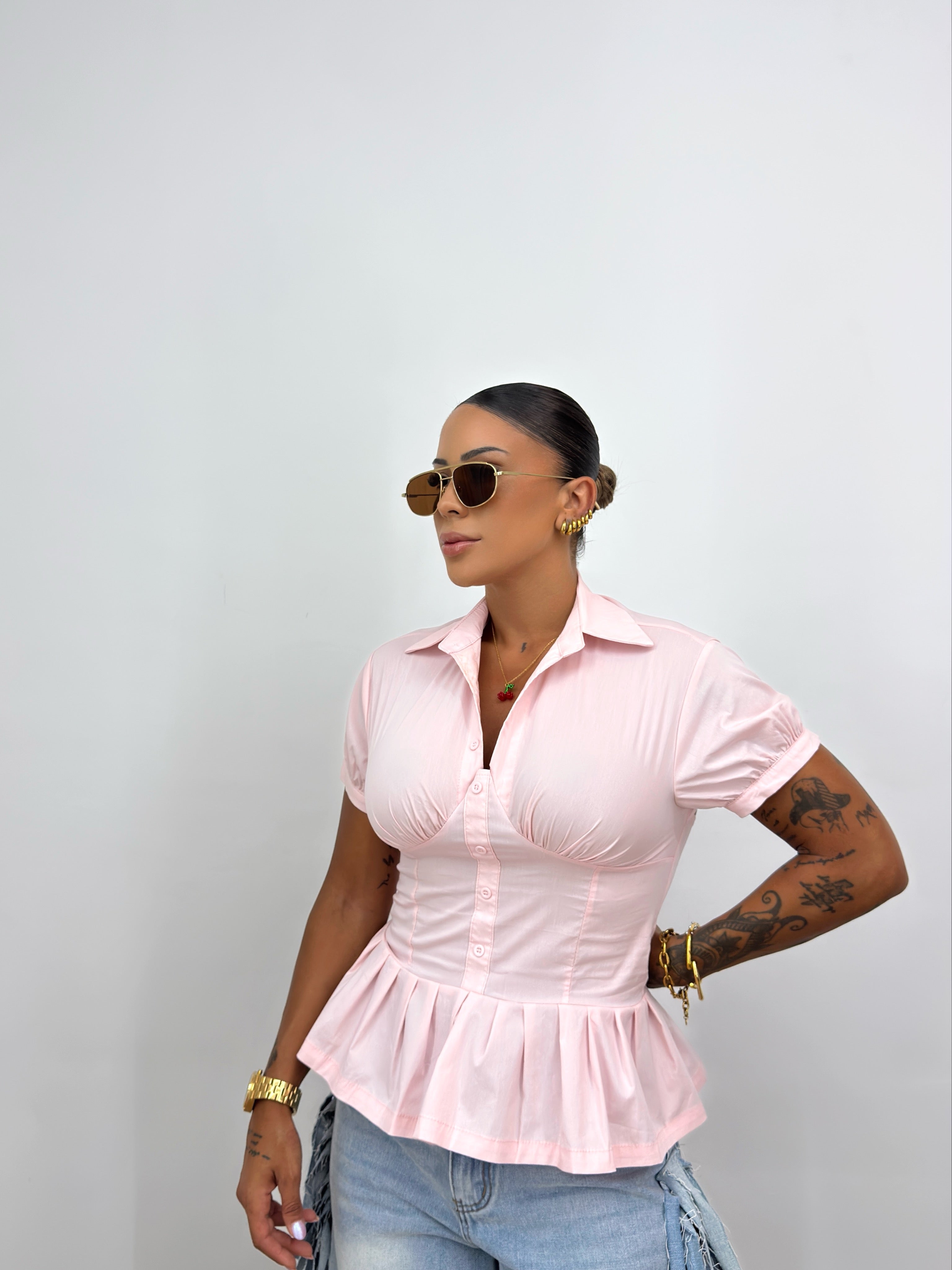 CAMISA PREMIUM ROSE PEPLUM