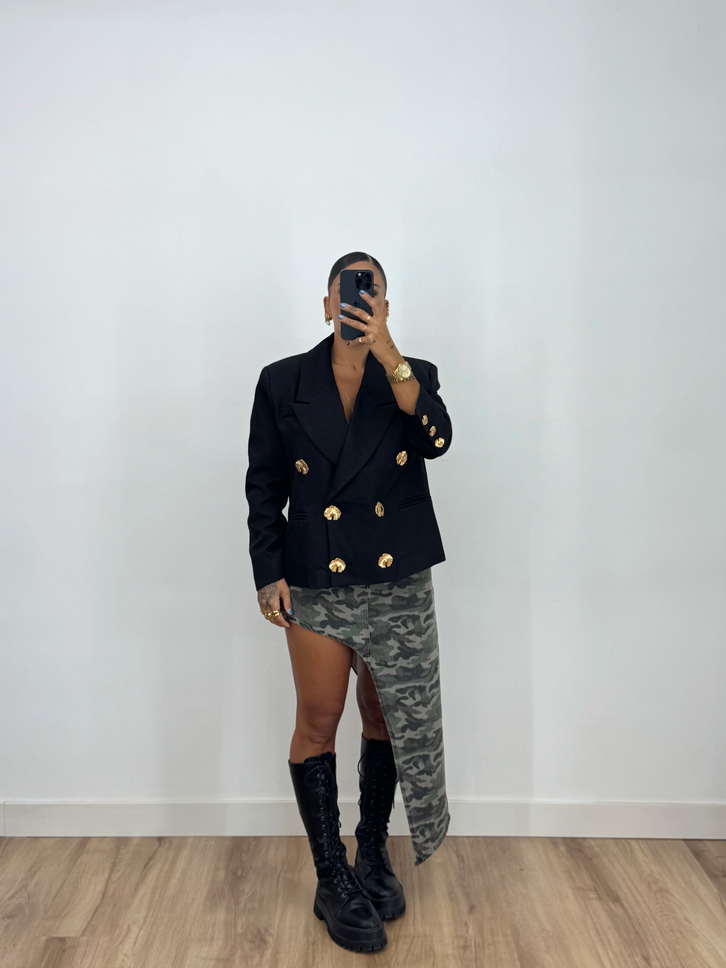 FALDA ASIMETRICA DENIM CAMO