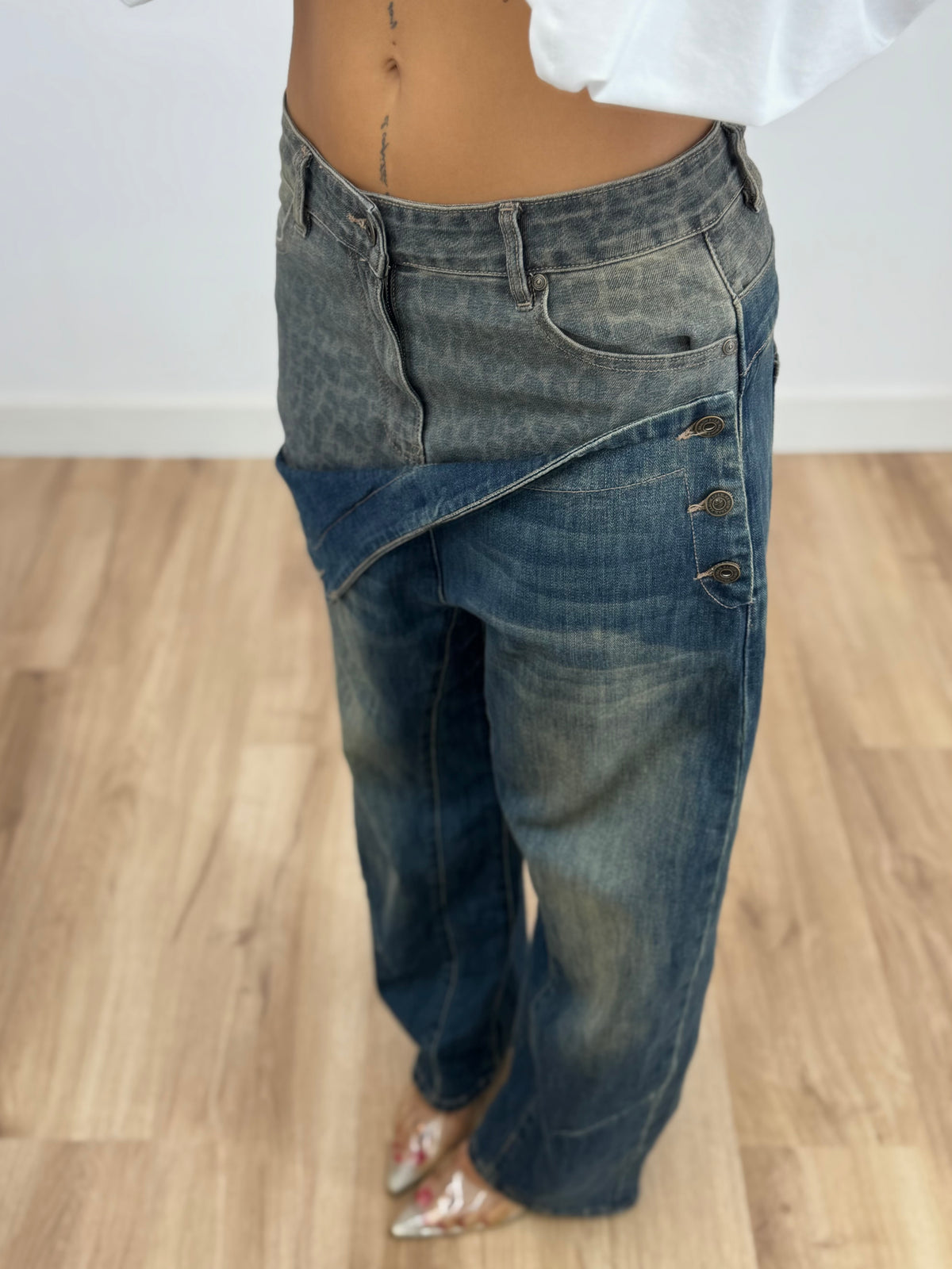 JEANS WASH LEOPARD