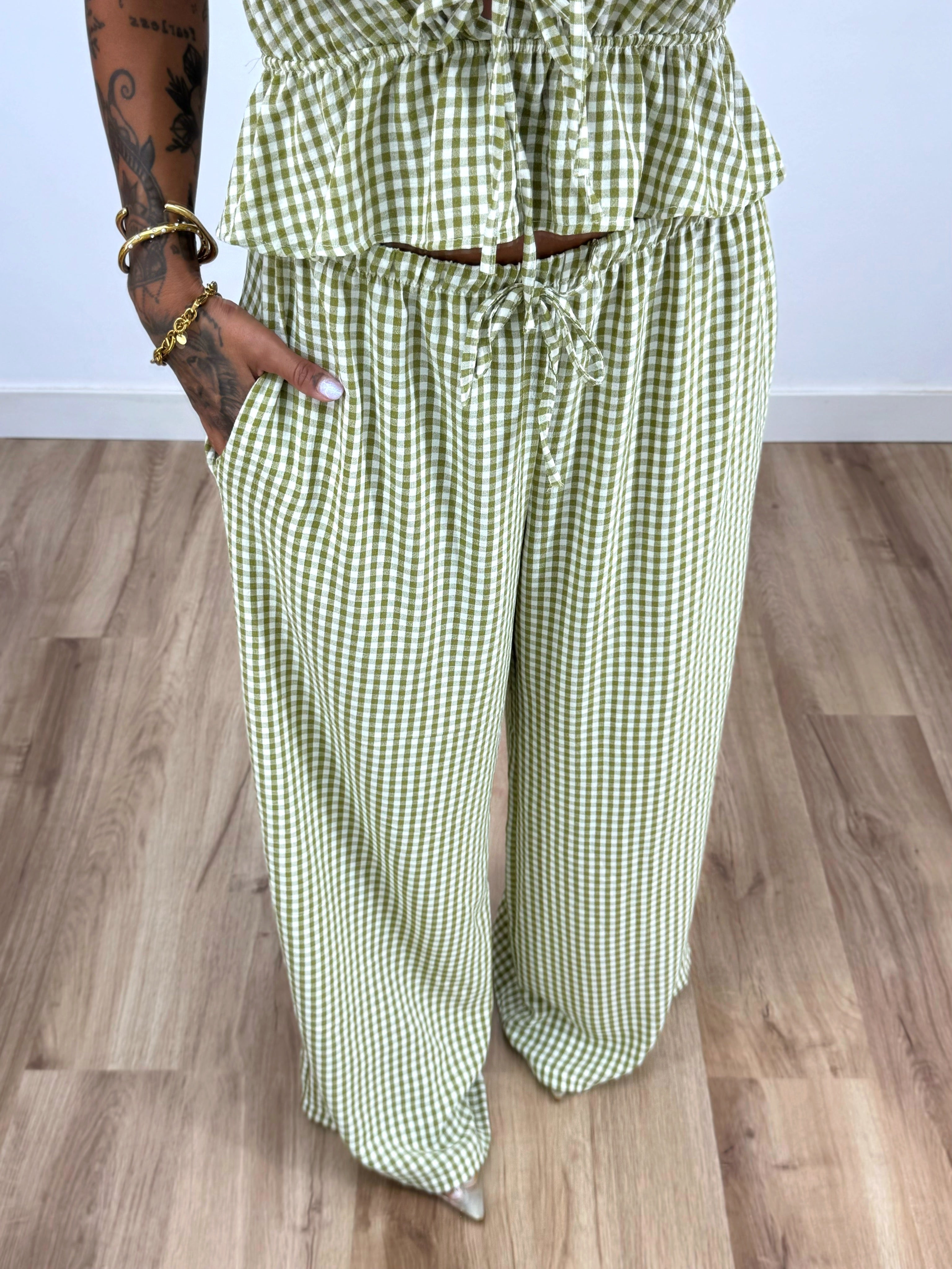 PANTALÓN VICHY OLIVE