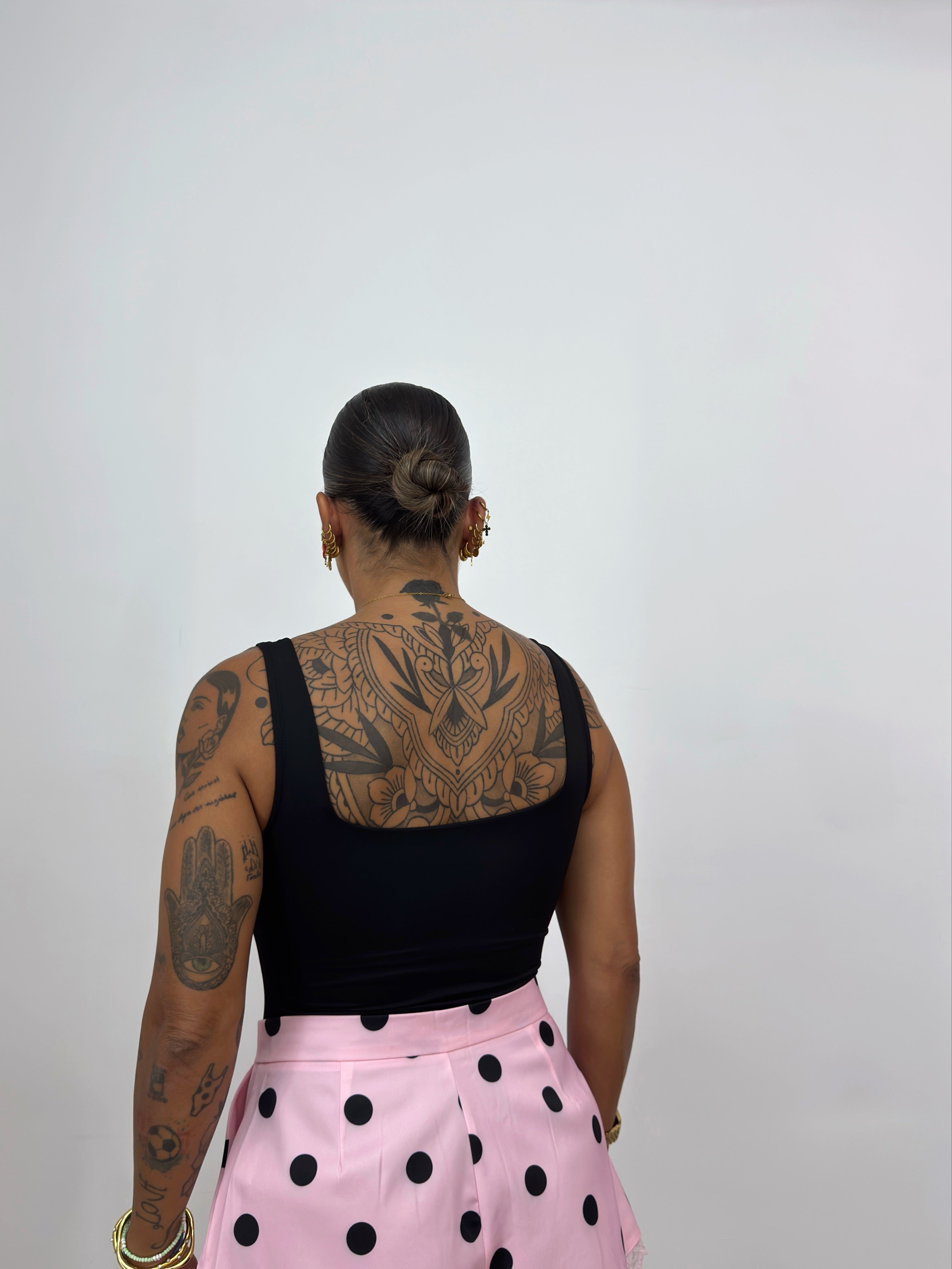 SHORT PREMIUM SATINADO POLKA DOTS PINK