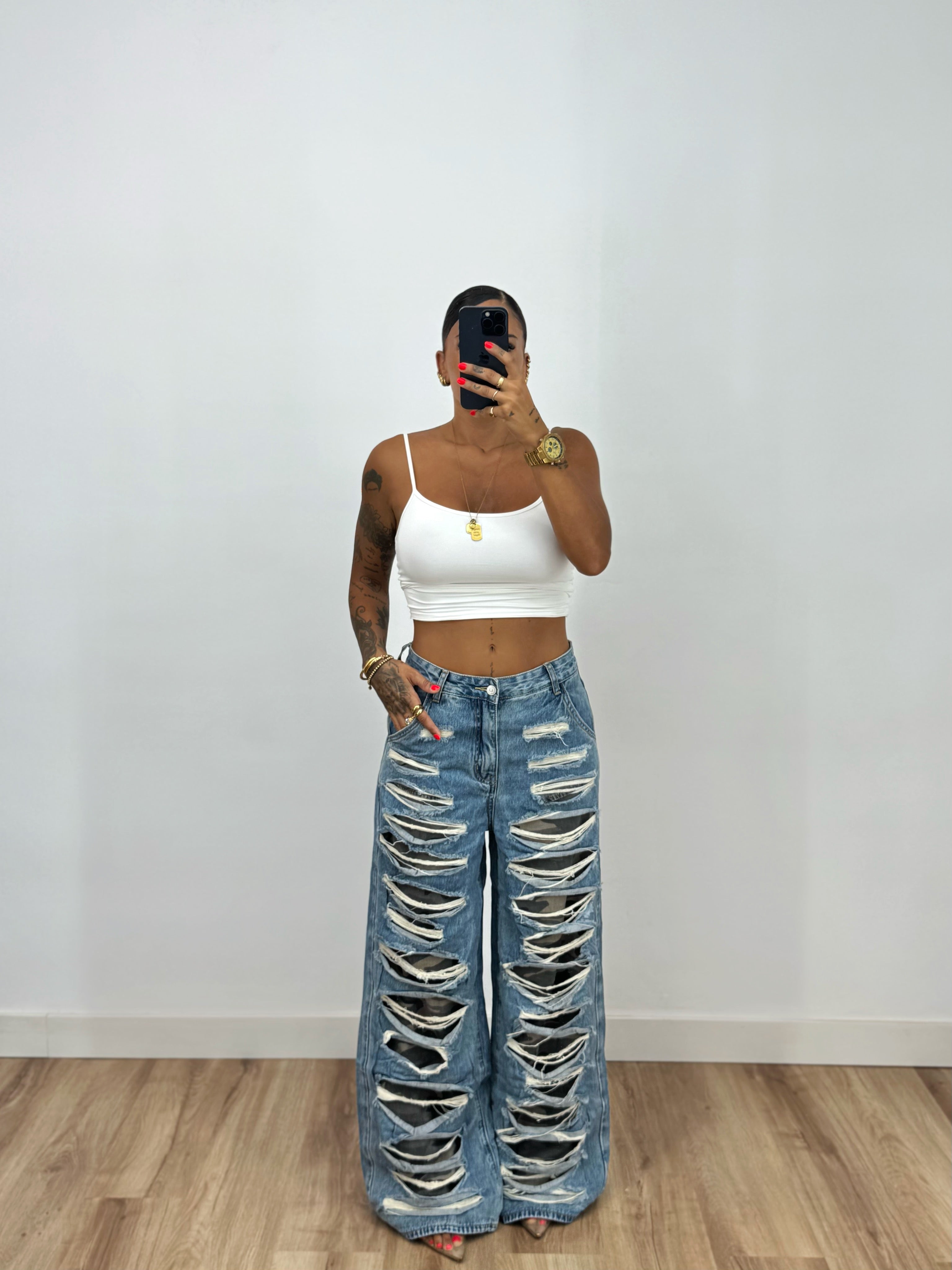 JEANS PREMIUM BROKEN CAMO