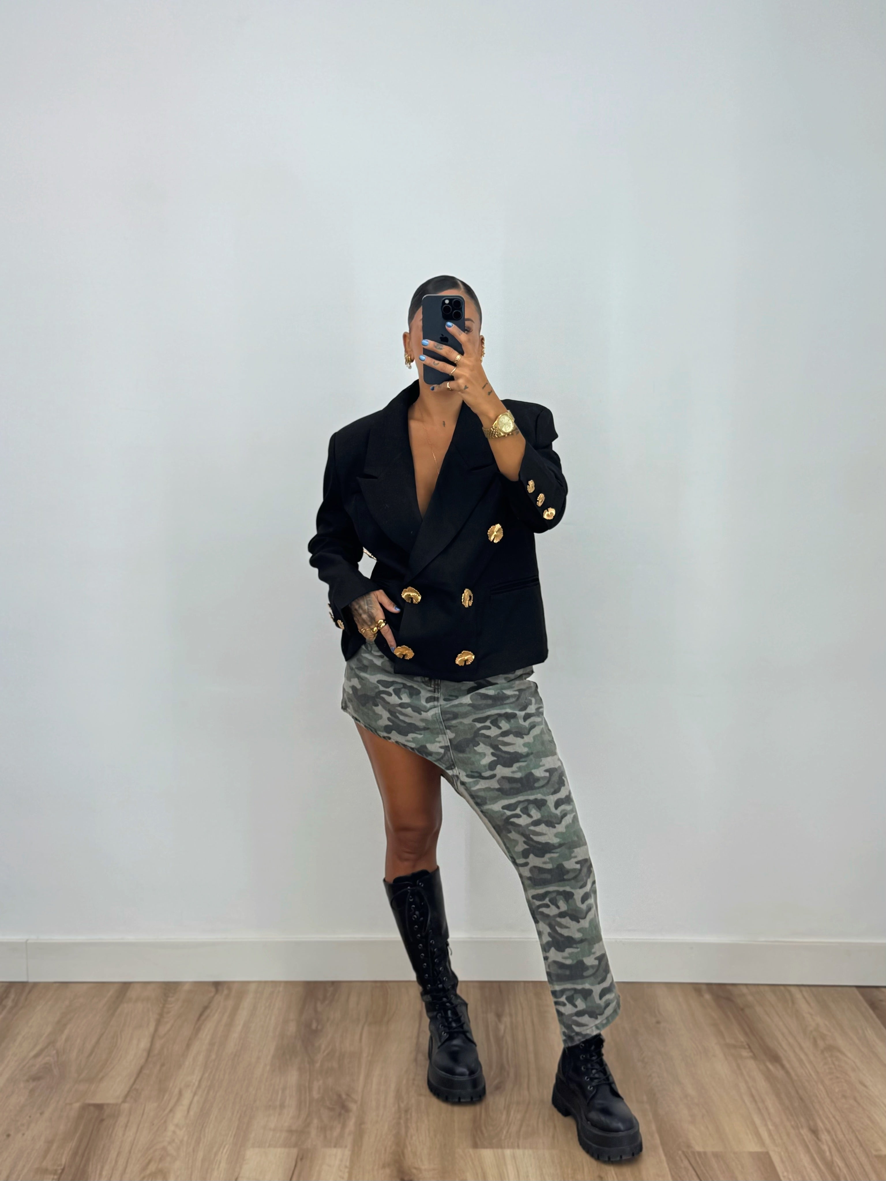 FALDA ASIMETRICA DENIM CAMO
