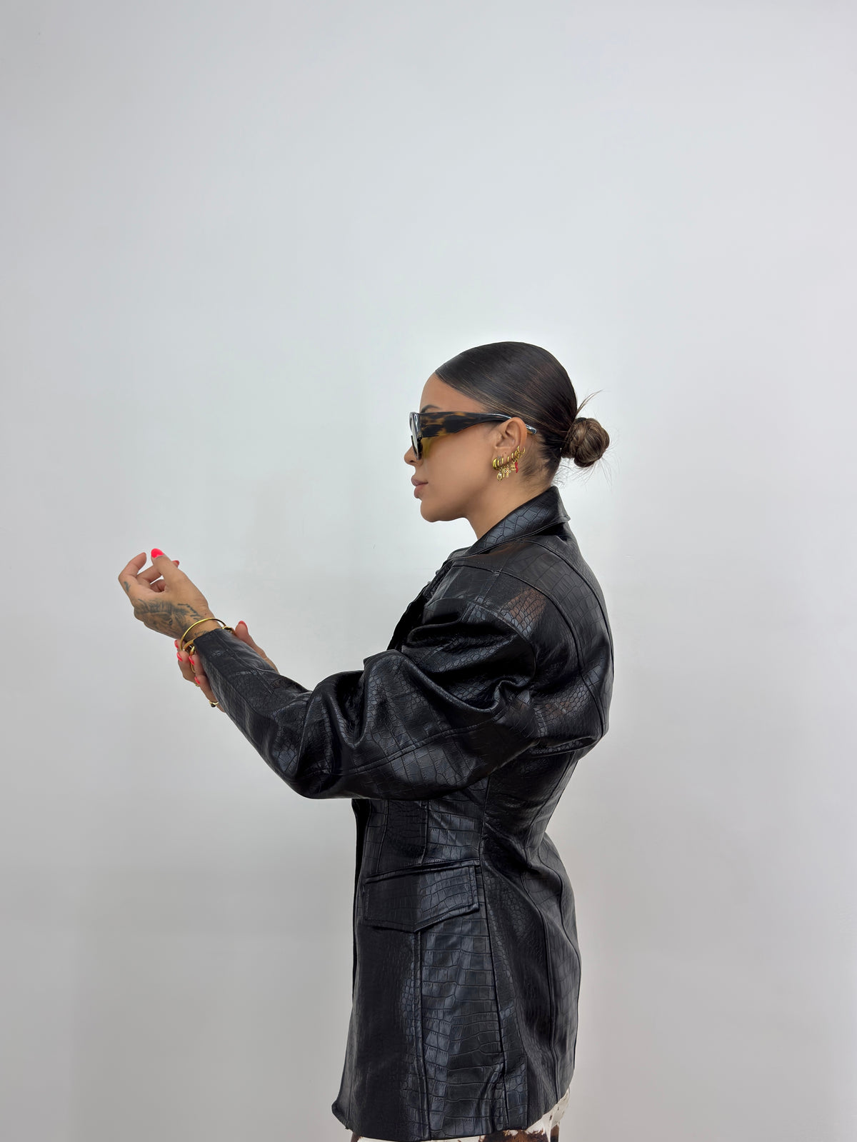 BLAZER PREMIUM ECO PIEL BLACK DROLE