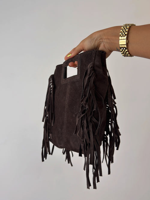 BOLSO PIEL CHOCO FLEKK