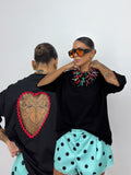 CAMISETA OVER PREMIUM BACK HEART BLACK