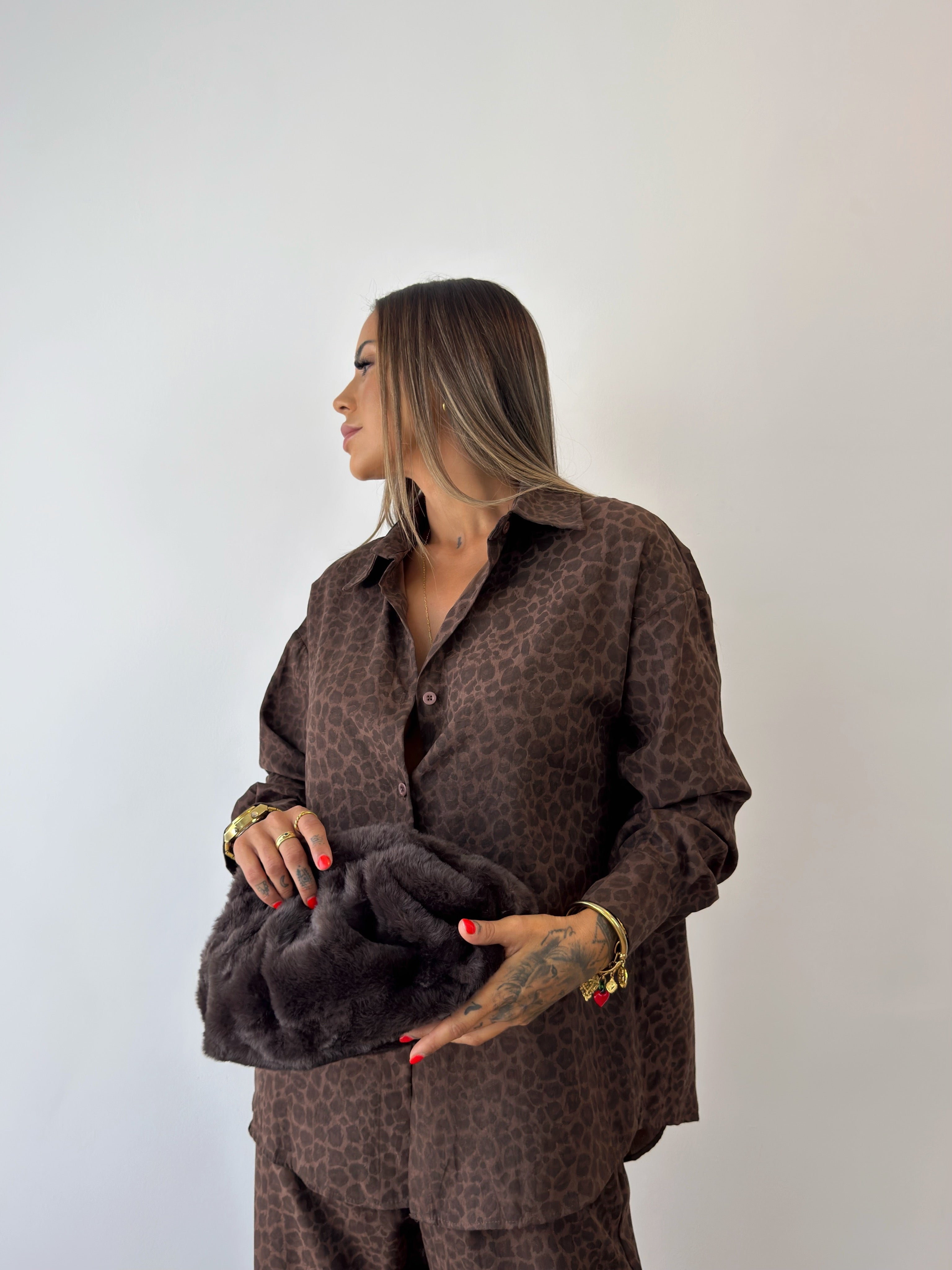 CLUTCH PREMIUM FAUX FUX BLACK