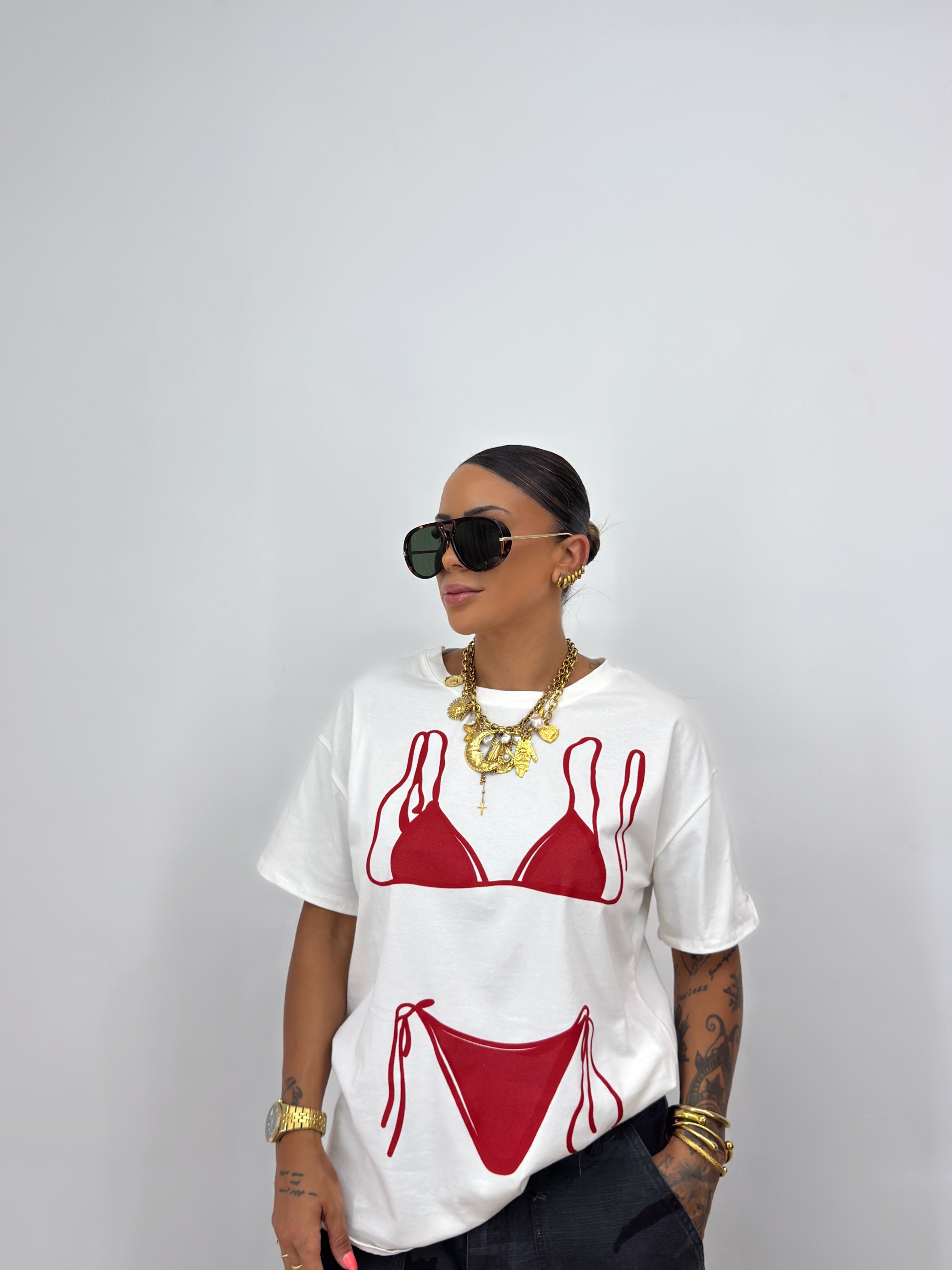 CAMISETA OVER PREMIUM RED BIKINI