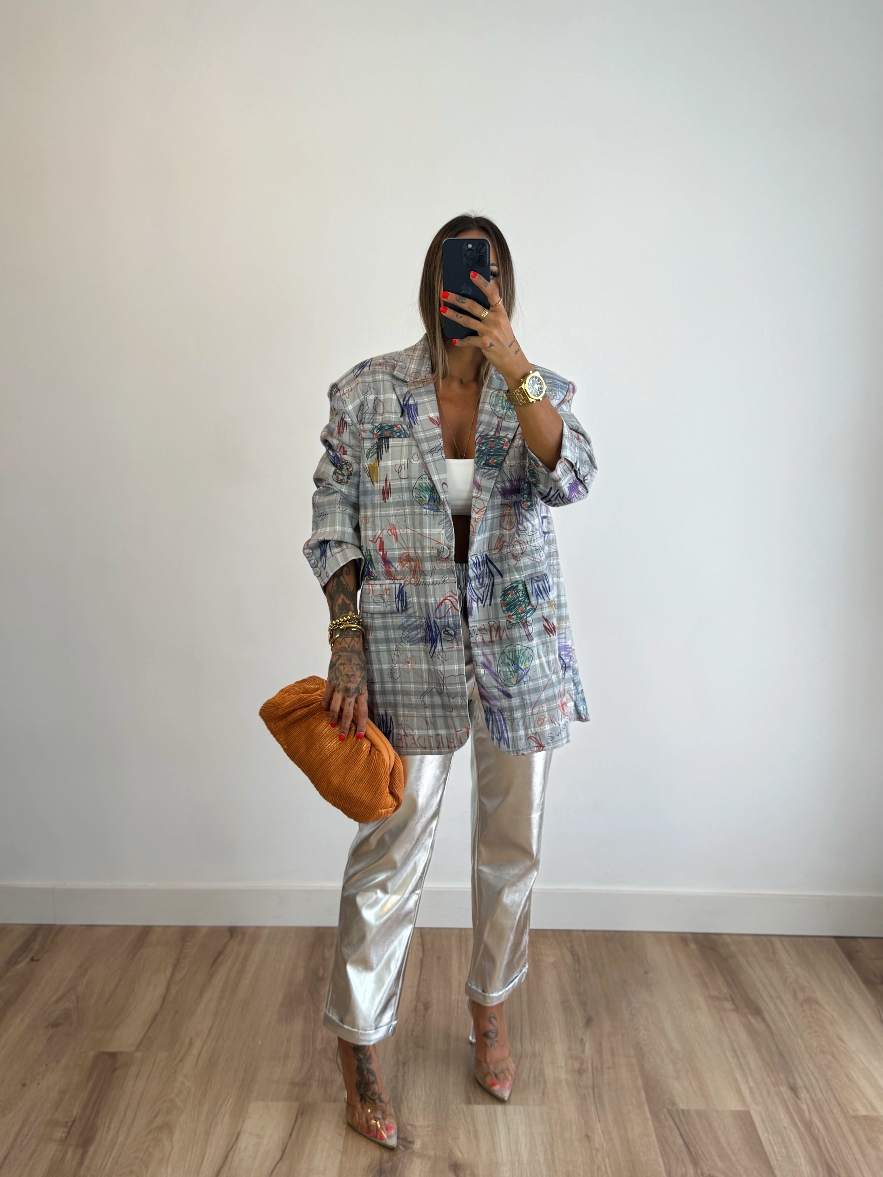 CLUTCH SHINNY ORANGE