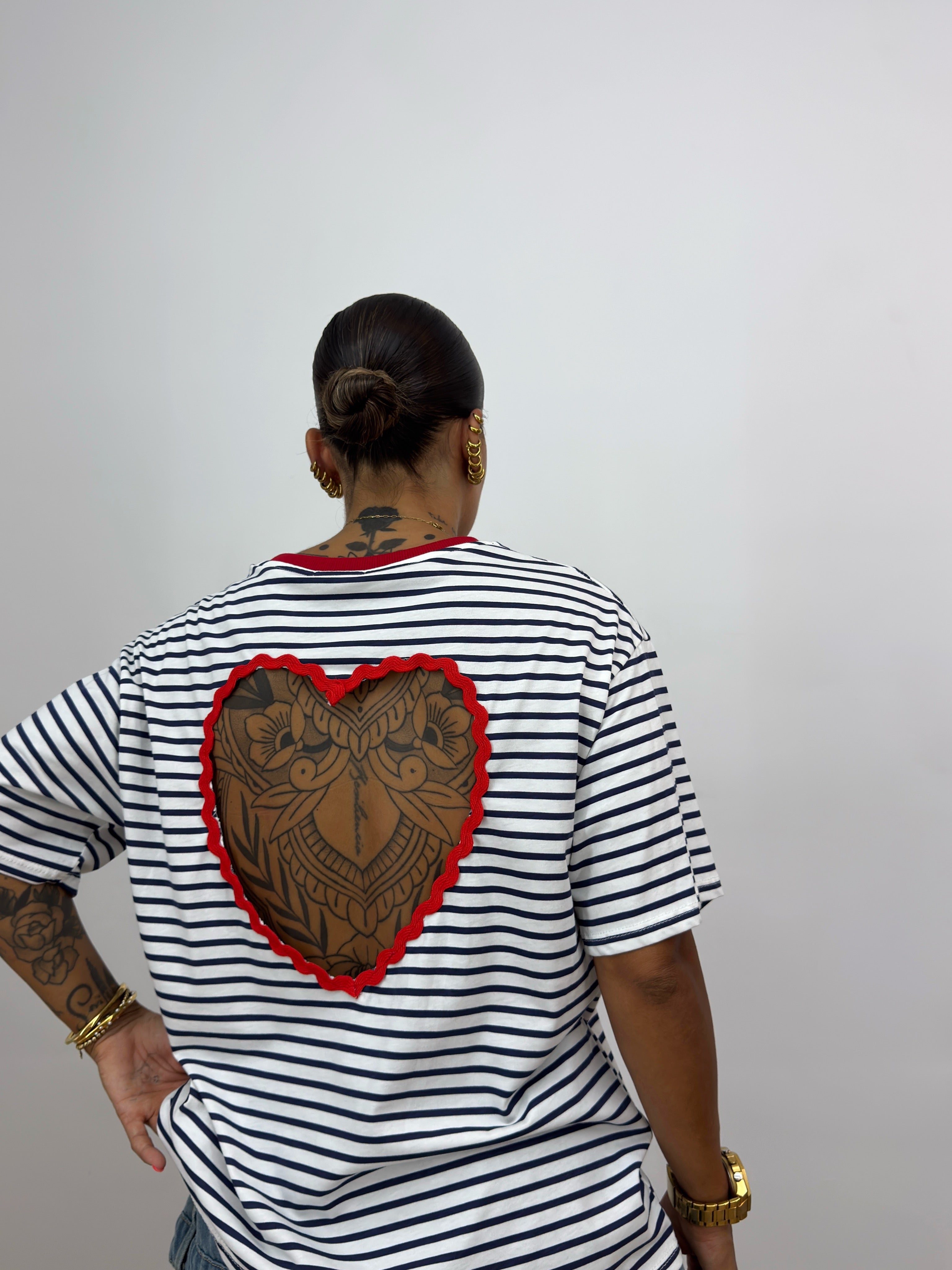 CAMISETA OVER BACK HEART