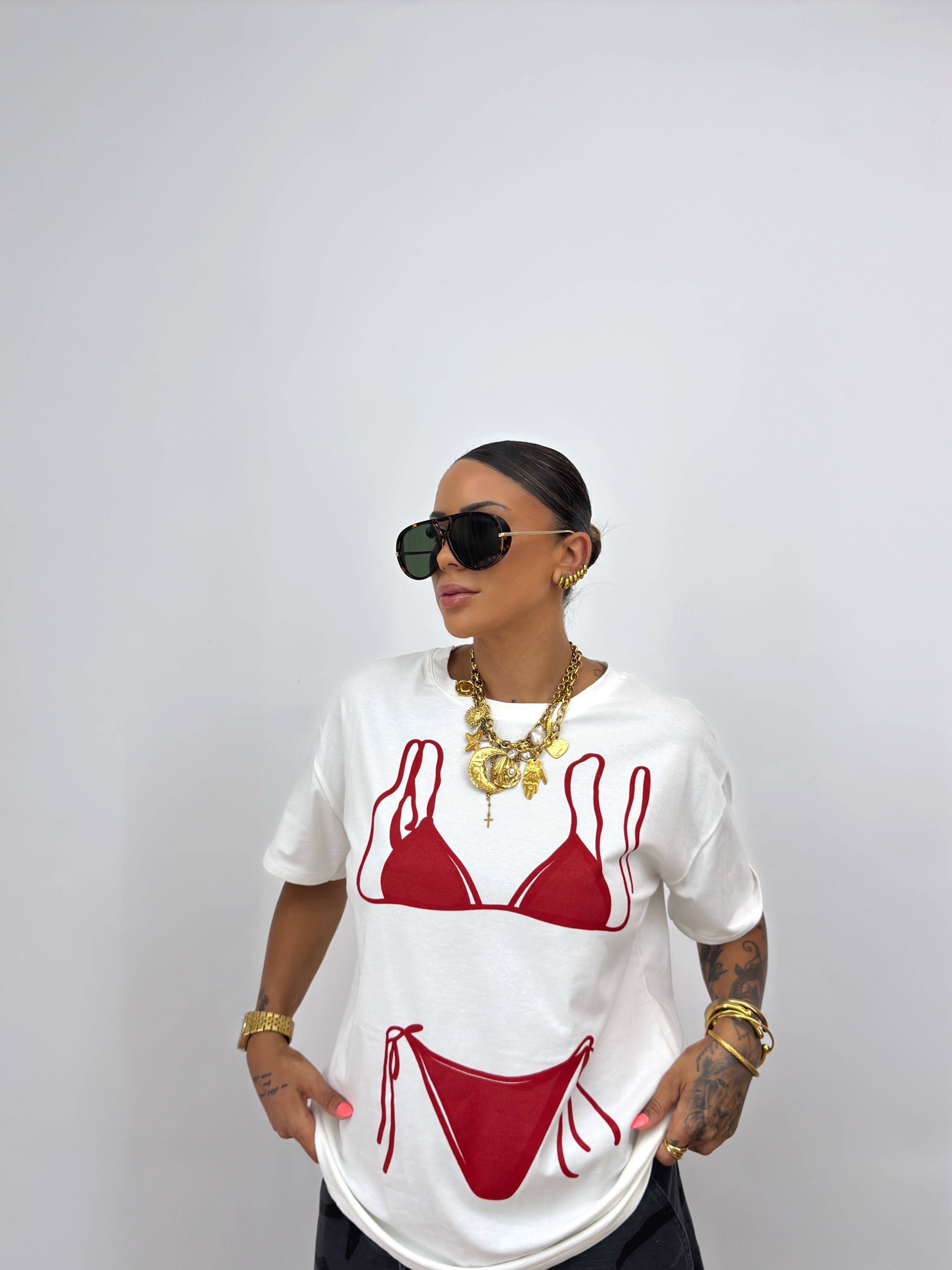 CAMISETA OVER PREMIUM RED BIKINI
