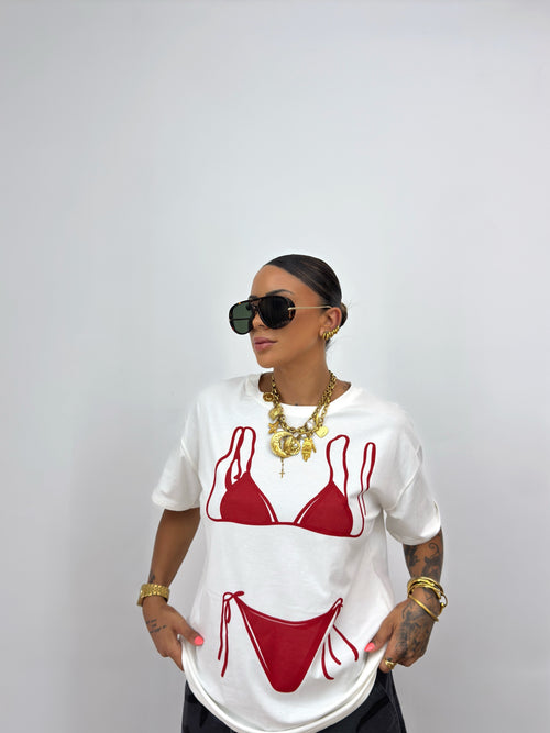 CAMISETA OVER PREMIUM RED BIKINI