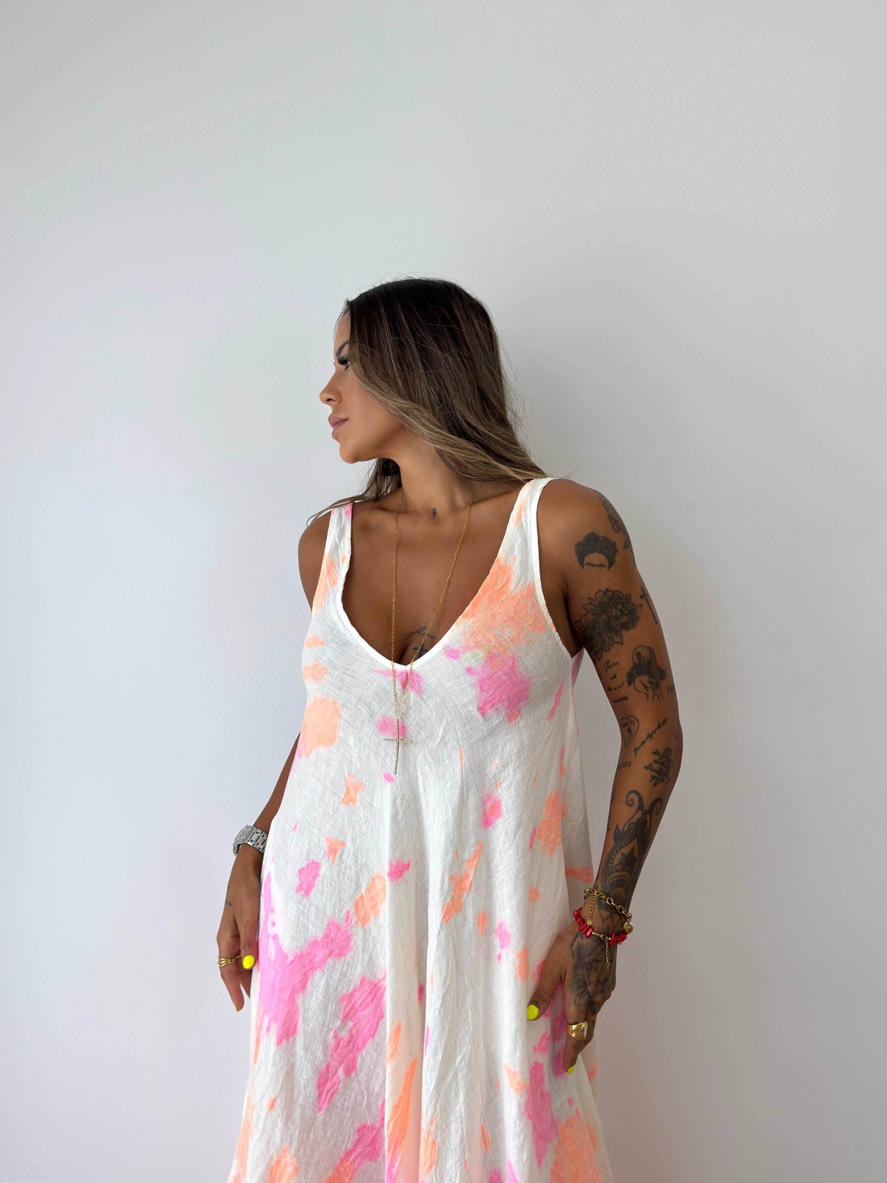 MAXI VESTIDO PURO LINO FLUX