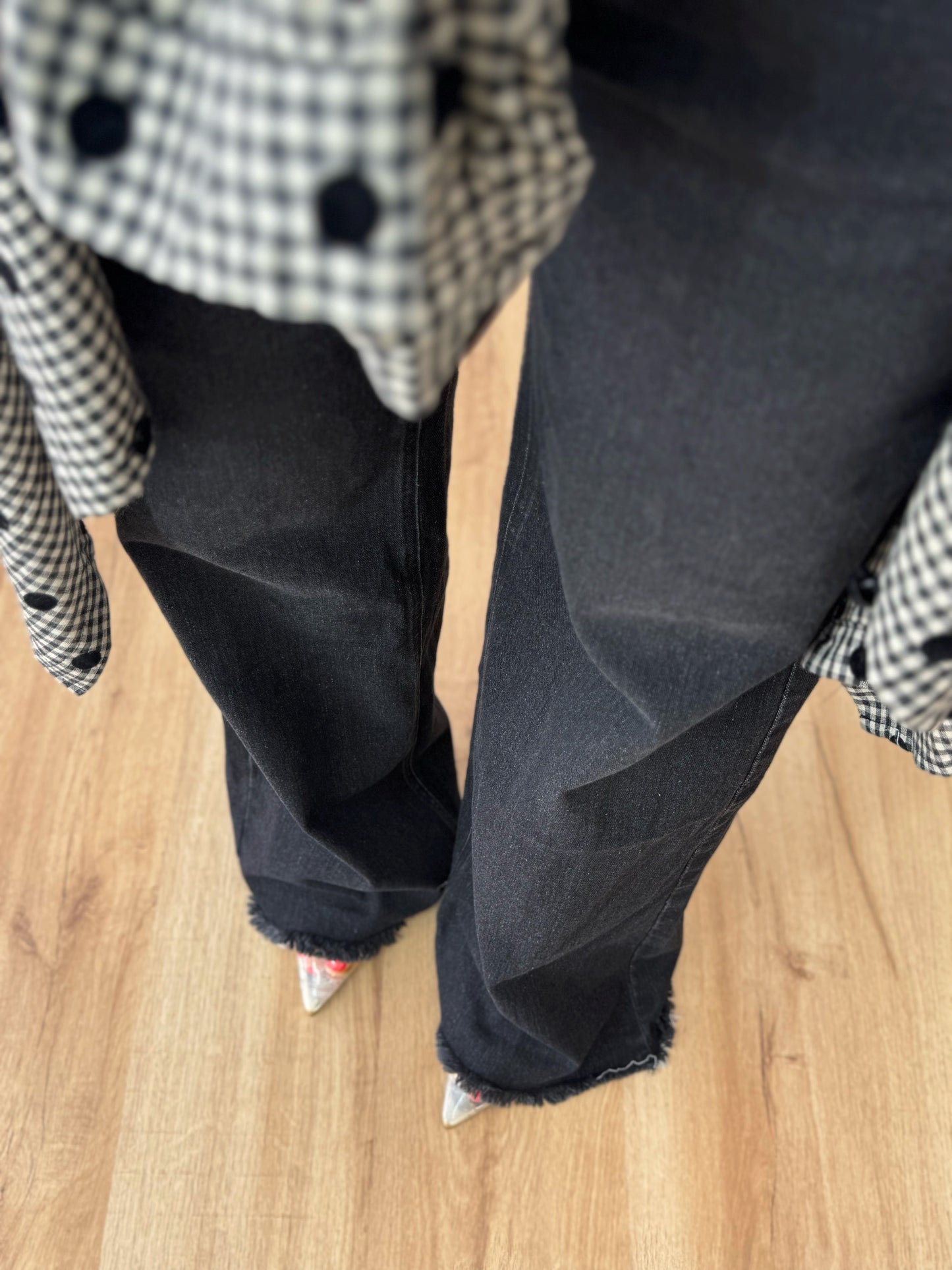 JEANS WIDE LEG BLACK DESFLEK